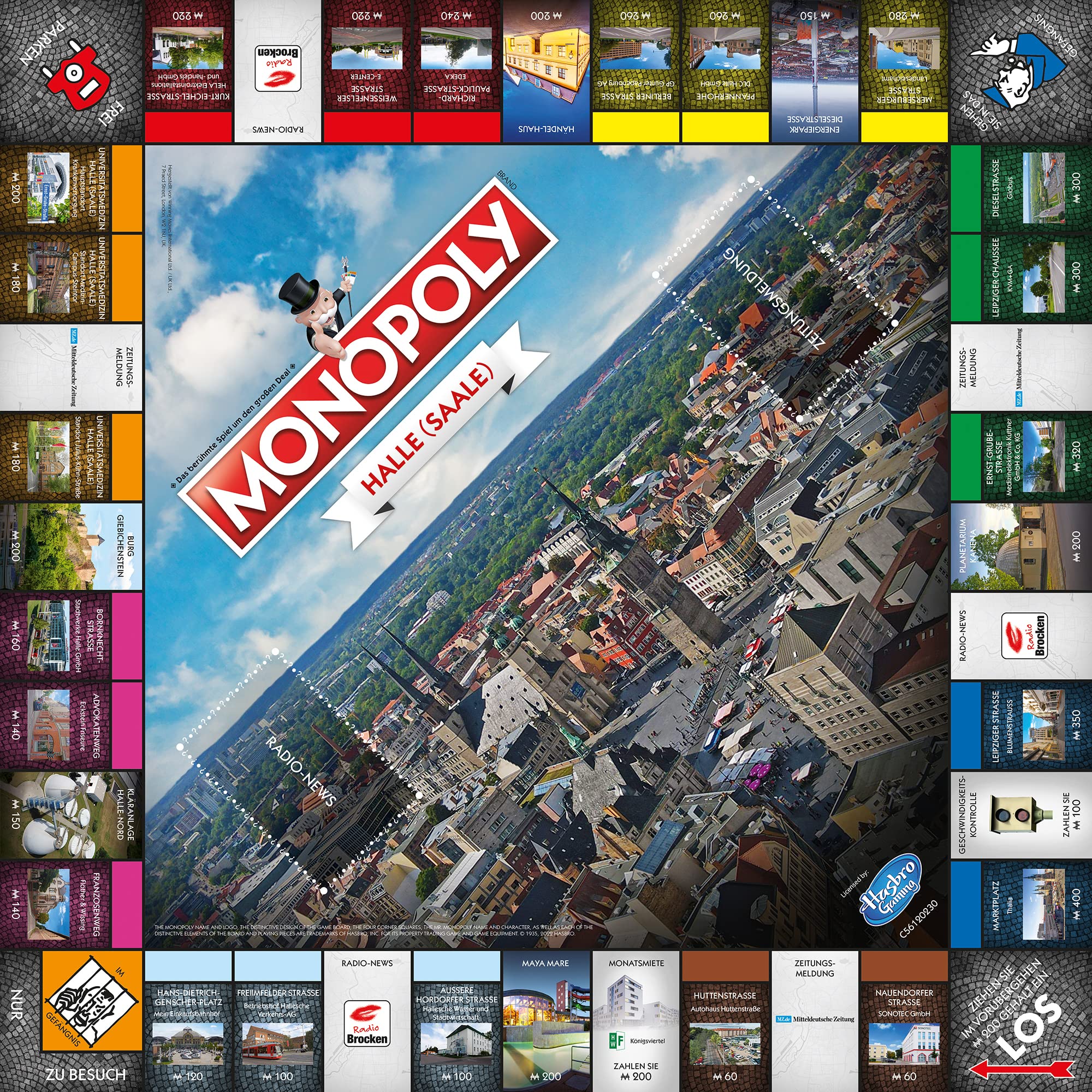 Monopoly Halle Einzelstück – Offizielle Städte-Edition mit regionalen Highlights | Gesellschaftsspiel für 2–6 Spieler ab 8 Jahren Souvenir für Fans von Halle (Saale)