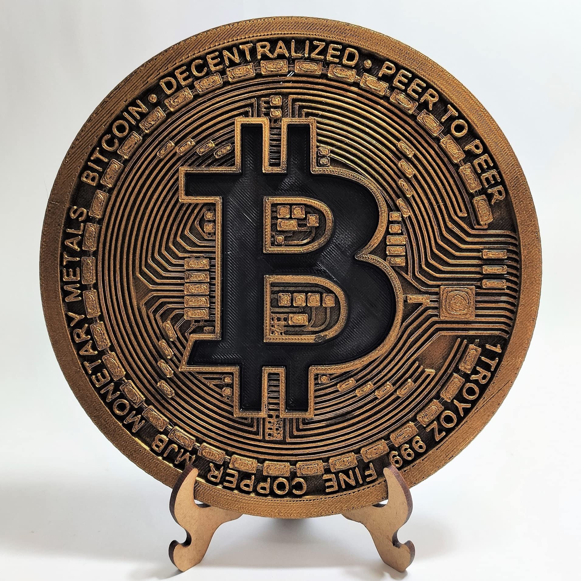 Moeda Bitcoin 3D Fisica Dourada 20 Cm Parede Com Suporte Trader :  Amazon.com.br: Brinquedos e Jogos