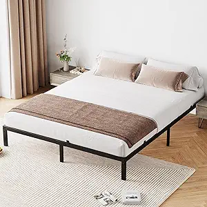 GAOMON 10 Inch Full Bed Frame No Box Spring Needed, Heavy Duty Platform Metal Bed Frame with Metal Slats and Under Bed Storage, Easy Assembly, Noise Free, Black