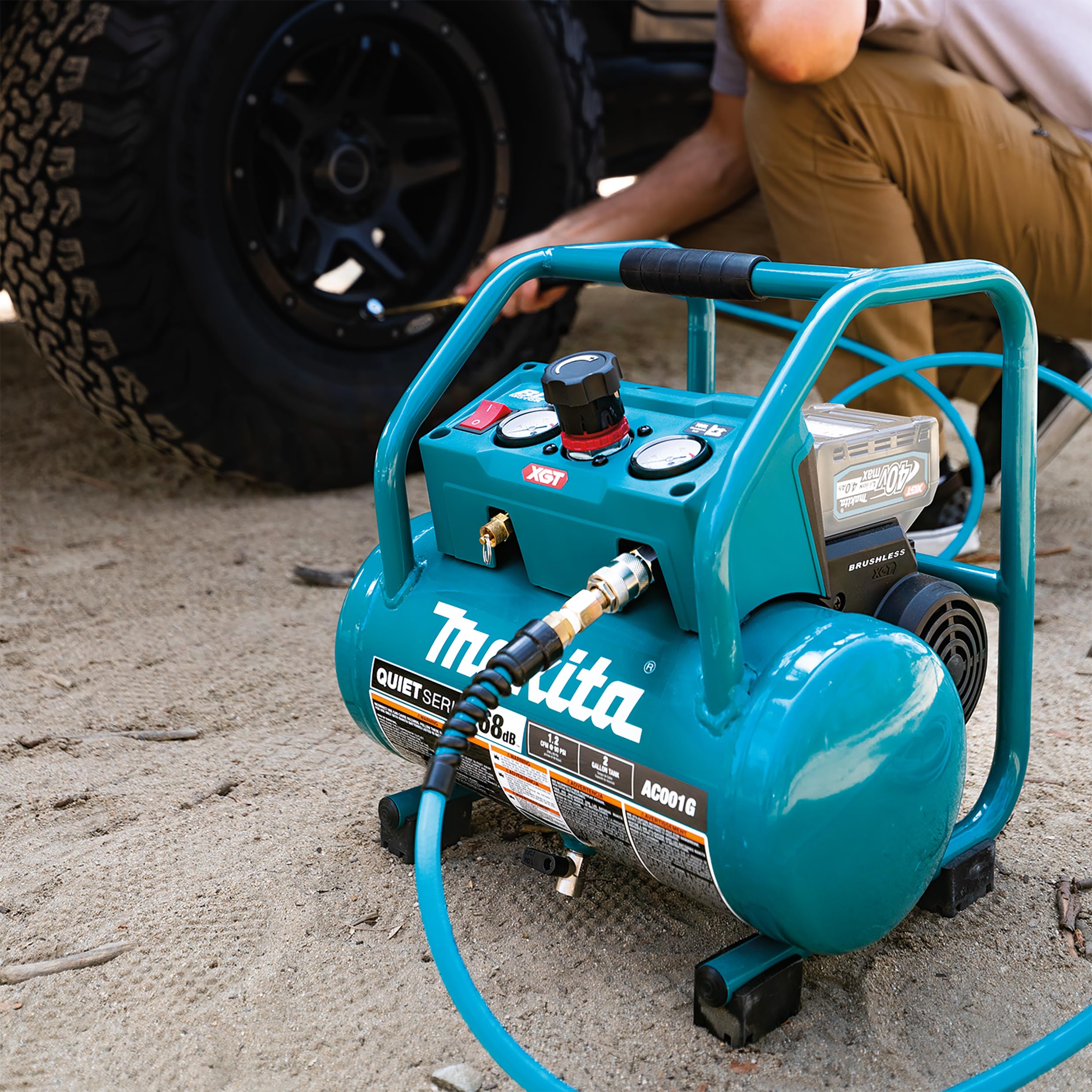 Makita AC001GZ - Compresor de batería (9,3 bar, 40 V, máx. (sin batería, sin cargador)
