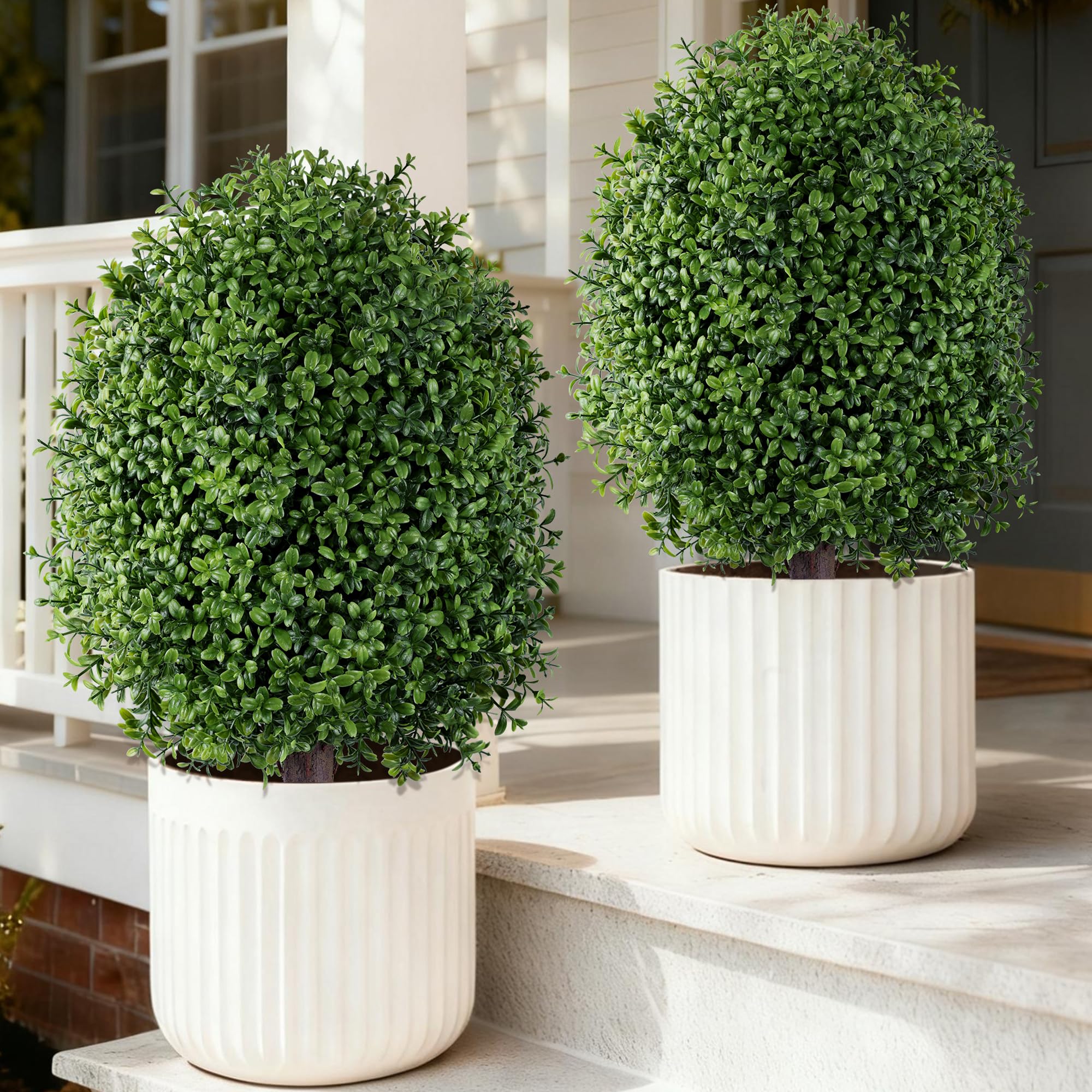 Amazon.com - INSPRING Artificial Boxwood Topiary Trees Outdoor