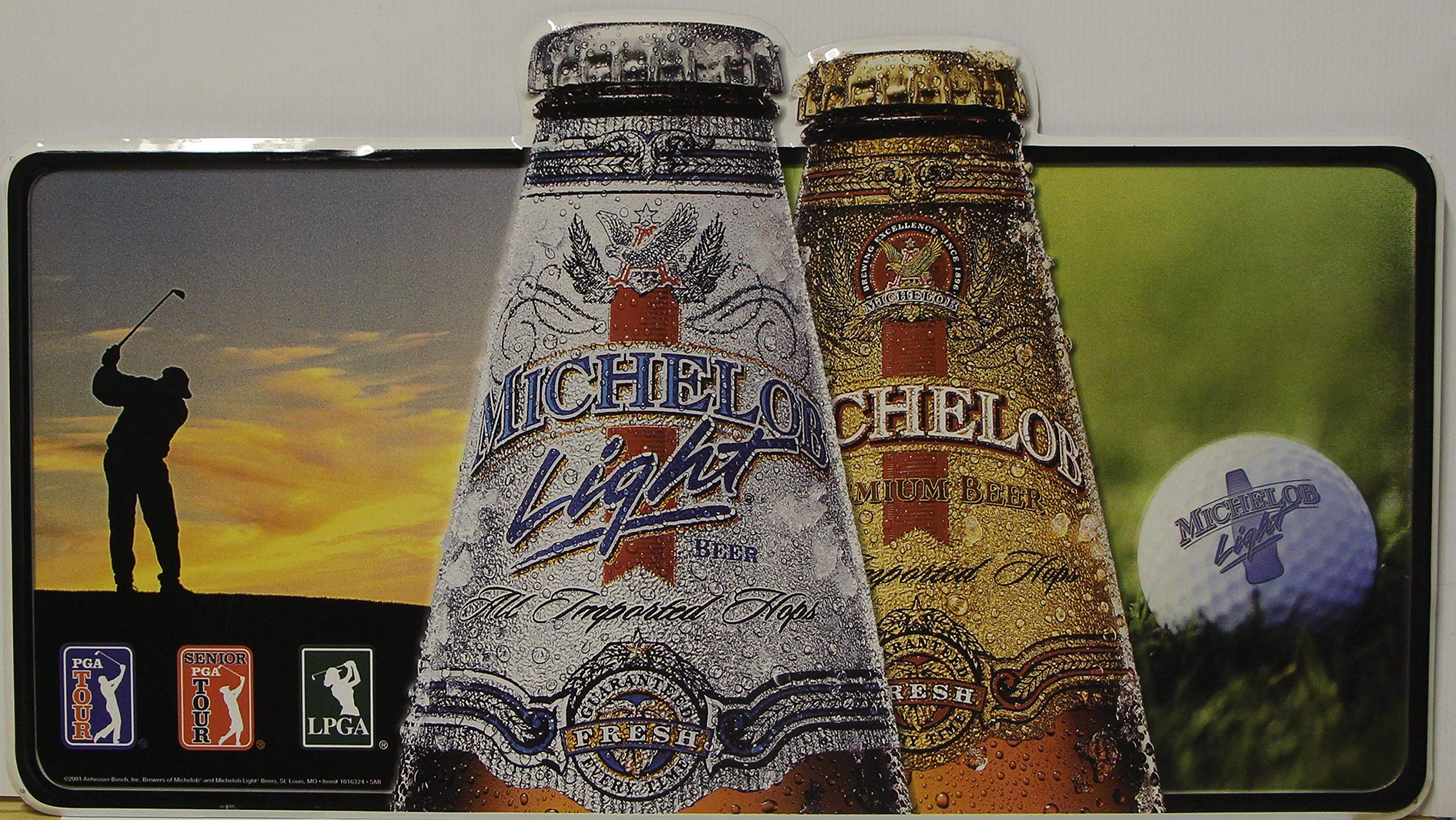 Michelob LightBeer PGA Golf 30x17 Metal Sign