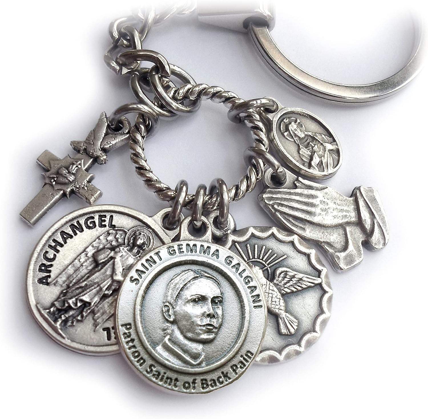 St. Gemma Galgani Patron Saint of Back Pain, Healing Prayer Necklace, Keychain or Clip