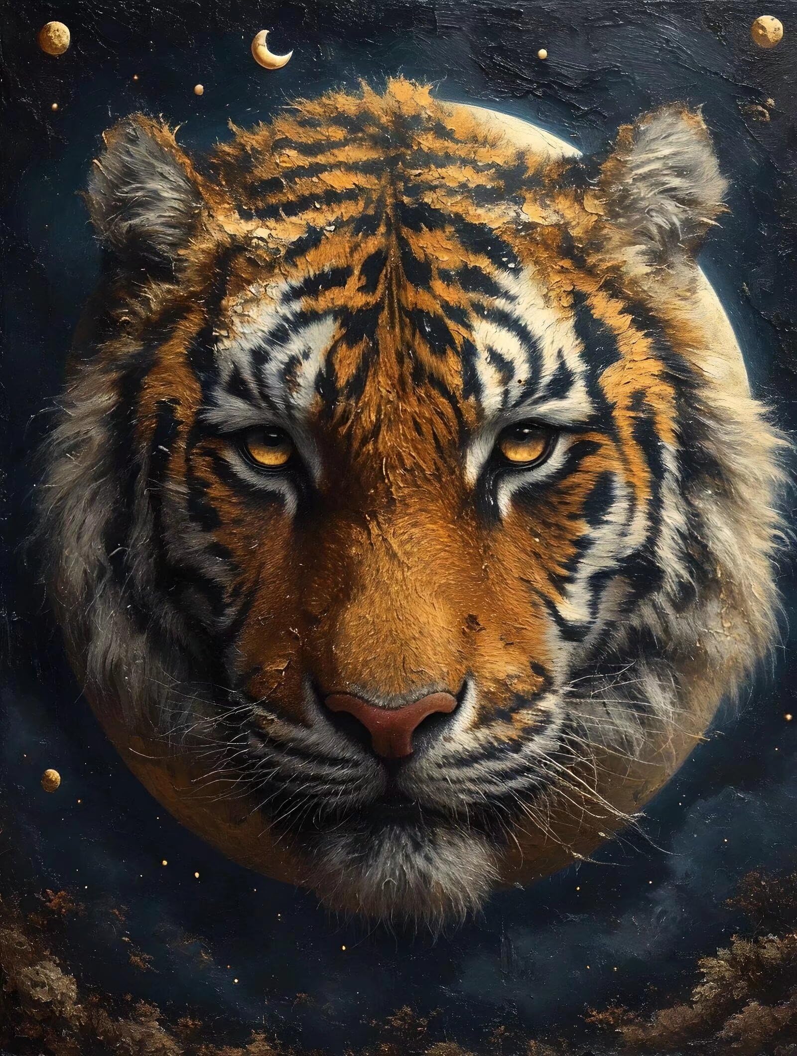 Kit de Pintura por Números, Animal Tigre Pintar por Numeros Adultos, DIY Paint By Numbers Kit Pintura Niños, con Pinceles y Pinturas Acrilicos, Lienzos para Pintar Pinturas (Sin Marco) 80x110cm M-588