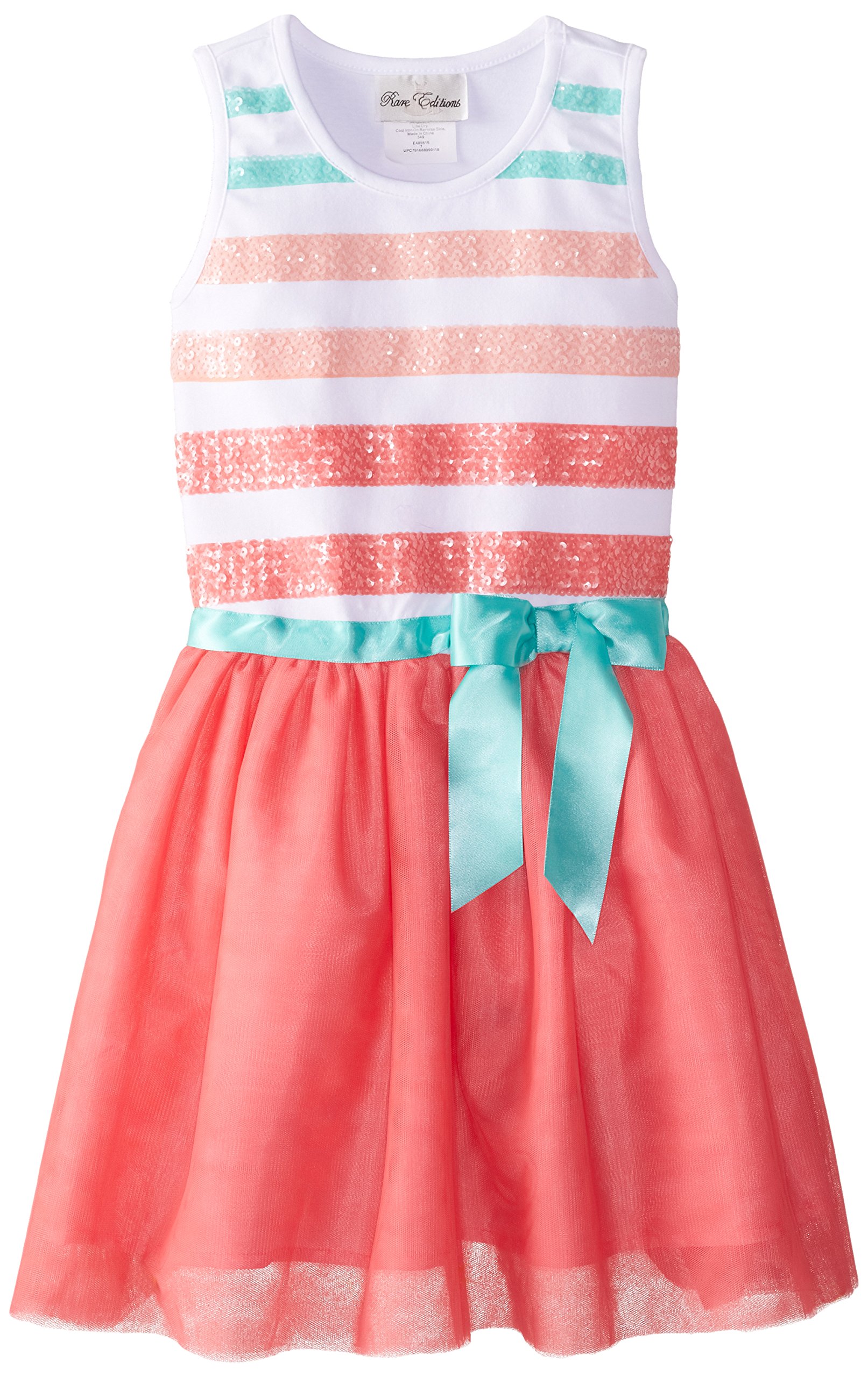 Rare Editions Big Girls' Sequin-Bodice Dress with Mesh Skirt