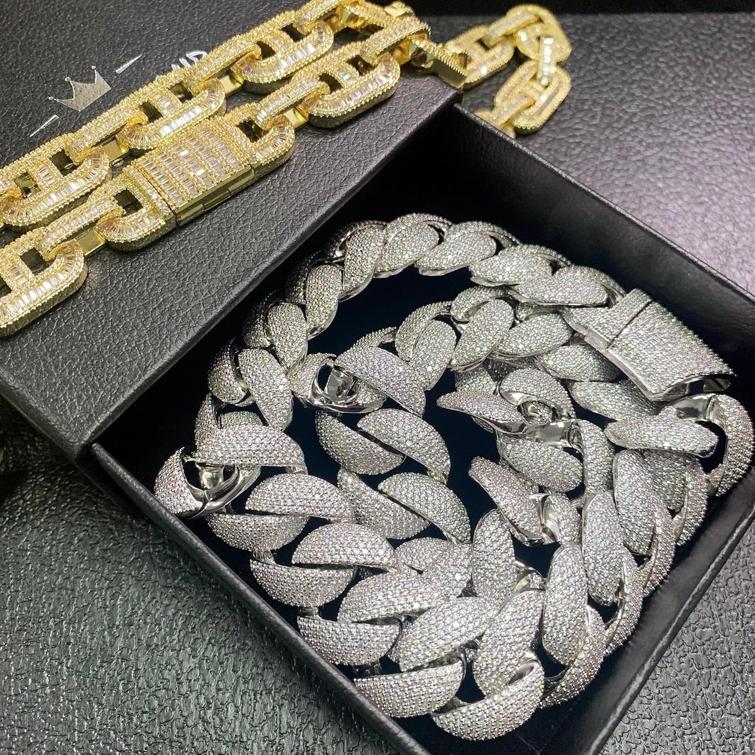 ICEDIAMOND Men's Luxury 24MM Bubble Arc CZ Diamond Cuban Link Chain Necklace, 18K Gold Plated Iced Out Fully Shine 5A Zirconia Hip Hop Jewelry - Image 3