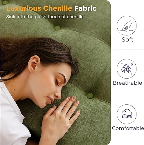 Miniatura 7 de MAXYOYO Colchón plegable de tres pliegues, colchón plegable copetudo de 6 pulgadas con tela de felpilla, tapete portátil de tamaño individual para