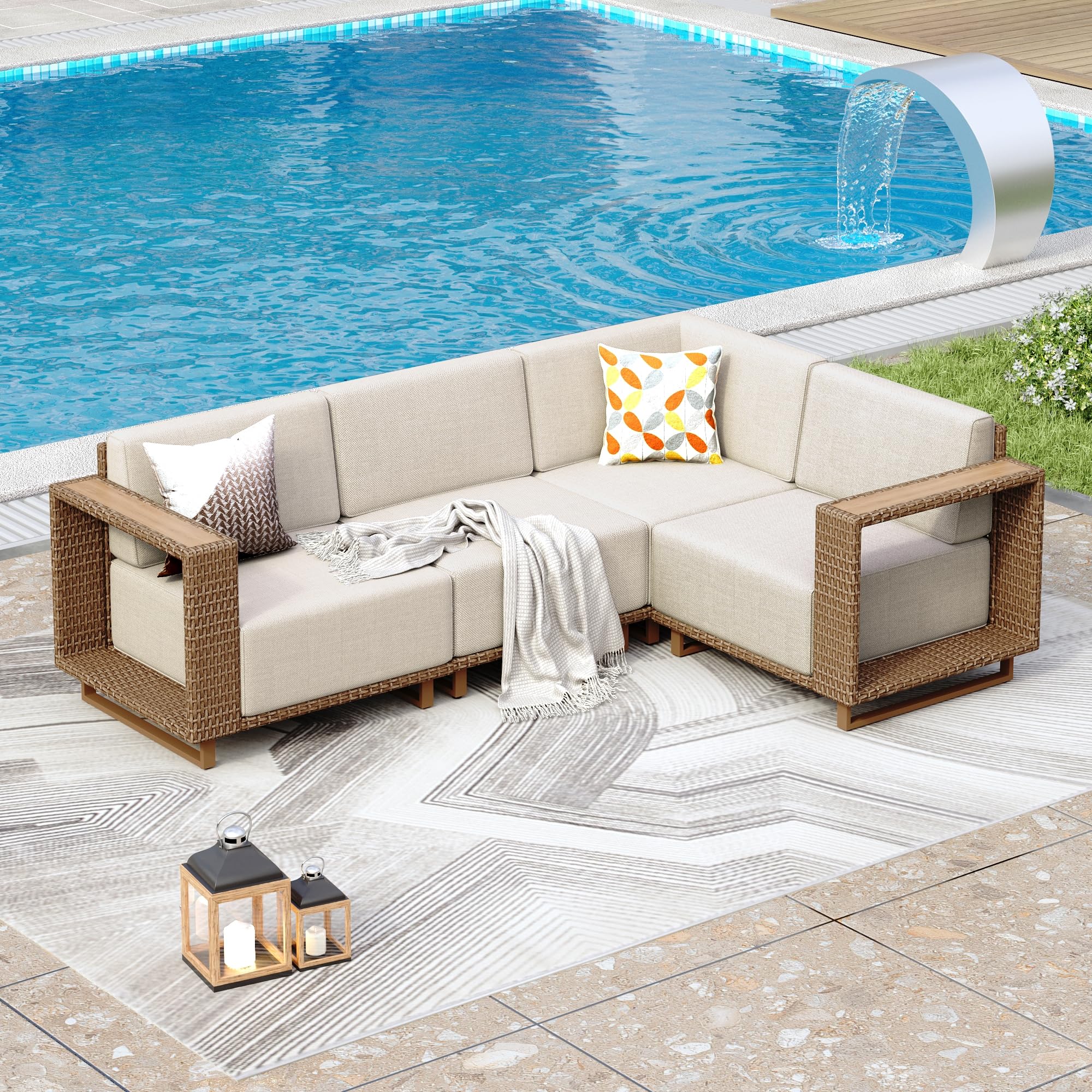 PHI VILLA Rattan Gartenmöbel Set Balkonmöbel