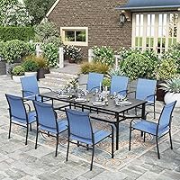 Vista 27 de HERA'S HOUSE Juego de comedor rojo para 4, juego de mesa y sillas de exterior de 5 piezas, 4 sillas de comedor de textileno, mesa de comedor