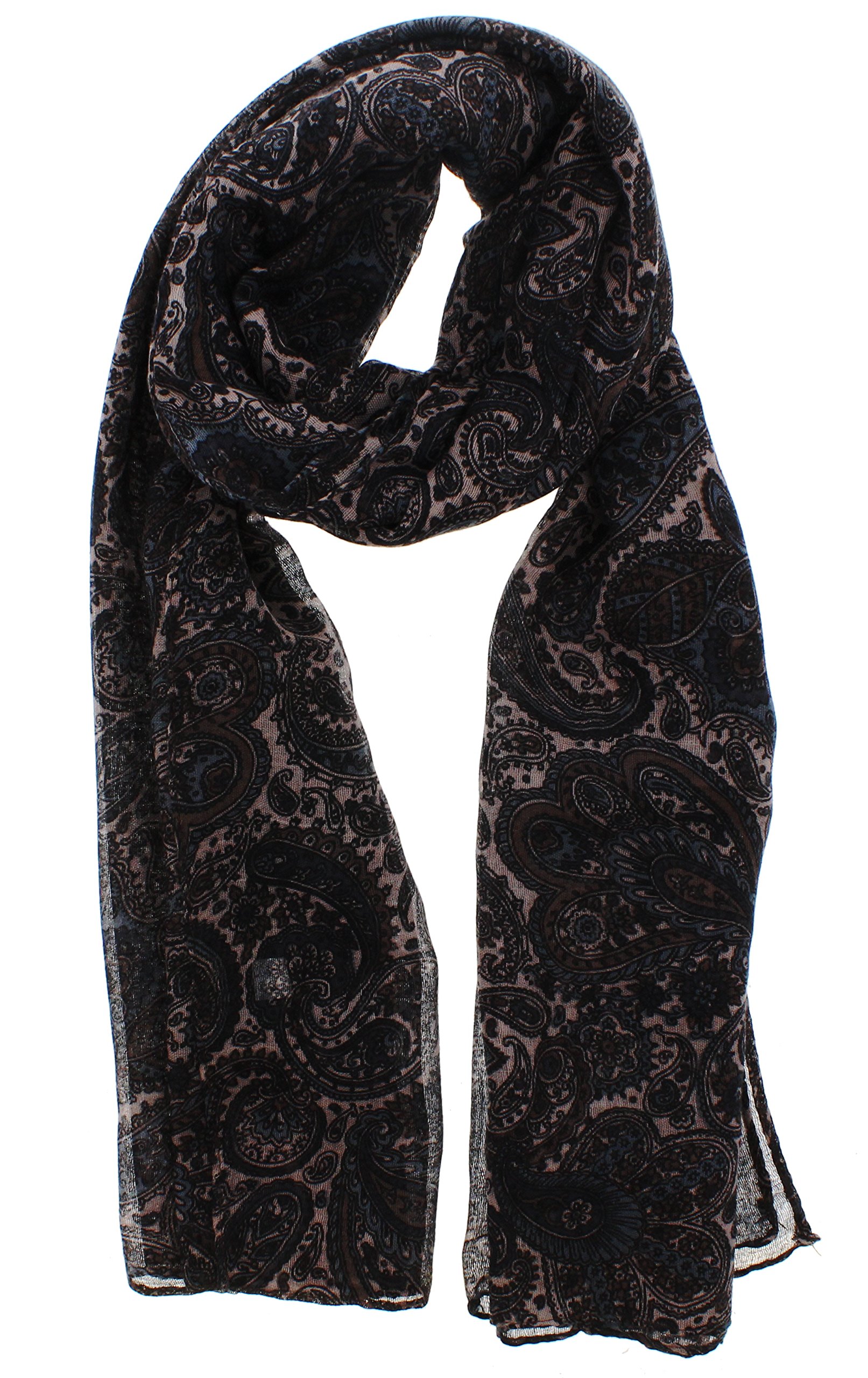 Zac's Alter Ego Long Lightweight Women's Vintage Paisley Print Oversized Scarf