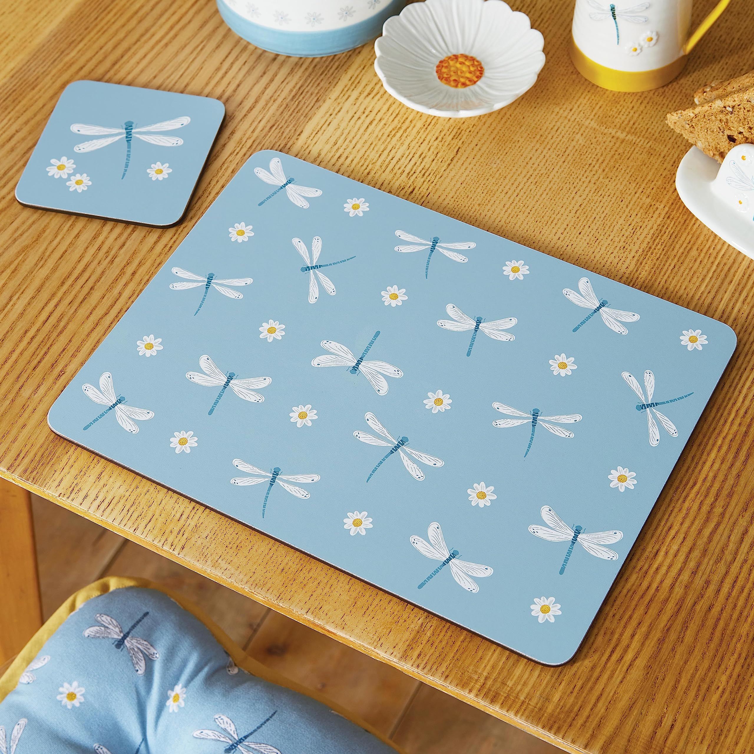 Cooksmart - Confezione da 4 tovagliette all'Americana, Blue, Each Mat Measures 29 x 21.5cm