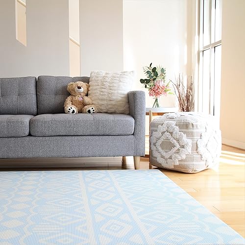 Miniatura 9 de Cushmat Elegante alfombra de juego de espuma reversible (grande, safari tropical - cristales de carbono) - Tapete de juego suave, impermeable y