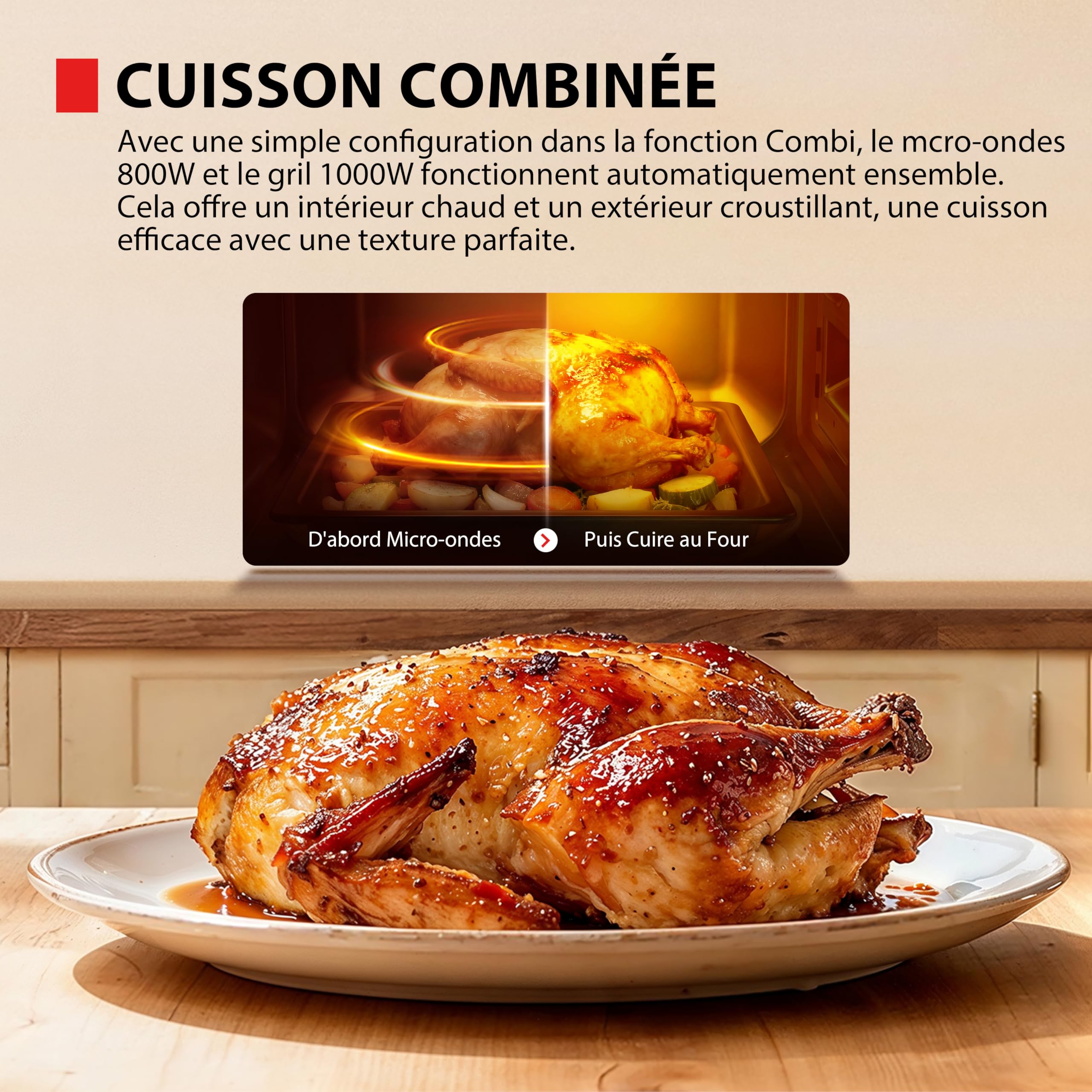 Toshiba Four micro-ondes Posable MW3-EG23PE(BK) avec grill, 23 L, 800 W, grill 1000 W,10 niveaux de puissance, fonction Chef Defrost, menu automatique, facile à nettoyer, noire