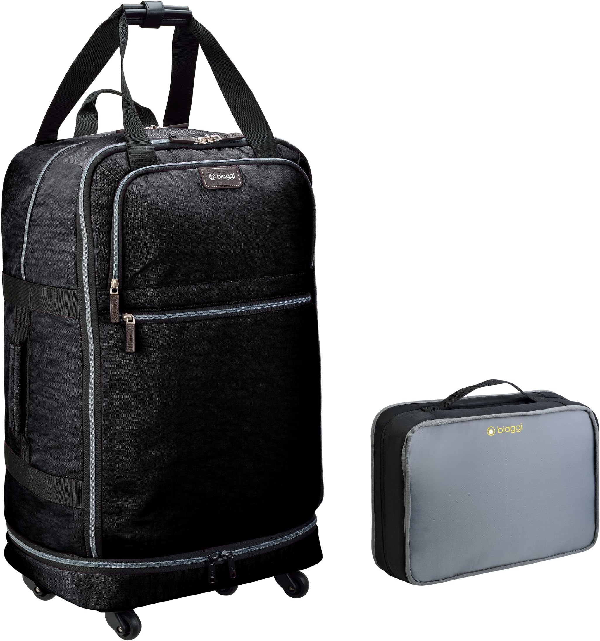 Biaggi Zipsak Micro-Fold Spinner Suitcase- 31-Inch Luggage - As Seen on Shark Tank - Black