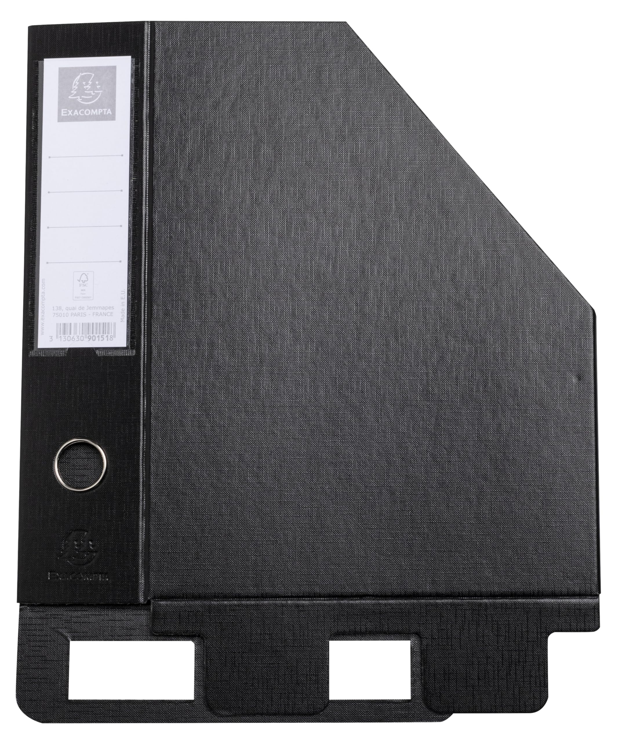Exacompta 90151E 10er Pack Stehsammler DIN A4 7cm breit aus festem Karton mit PVC Bezug und aufgeklebtem Rückenschild und Griffloch perfekt zur Aufbewahrung von Zeitschriften Katalogen schwarz