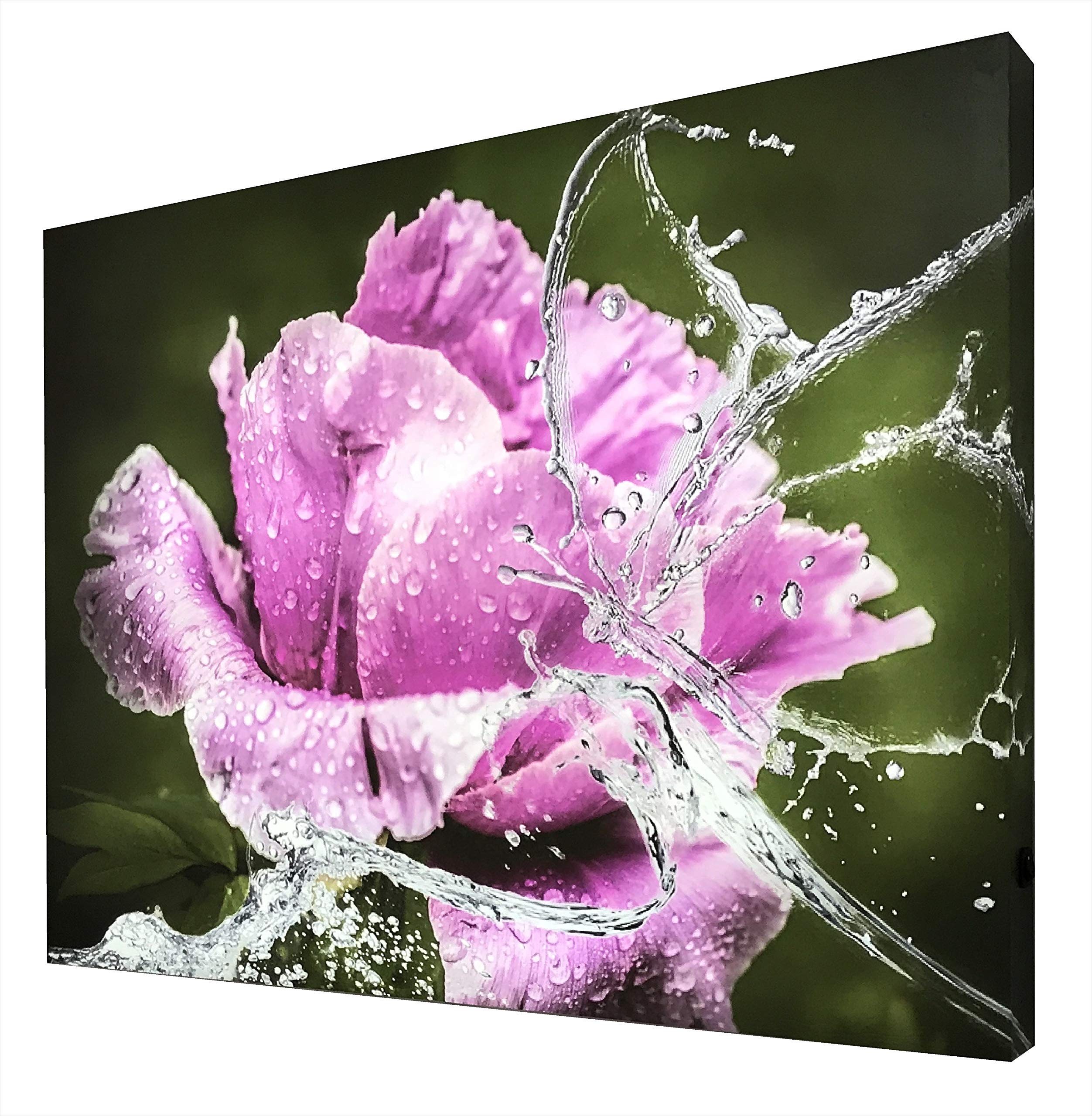 Tableau rétroéclairé Rose d'art en méthacrylate multicolore premium 100x80