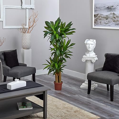 Miniatura 6 de Nearly Natural 6584planta artificial decorativa de seda de dracaena fragrans color verde