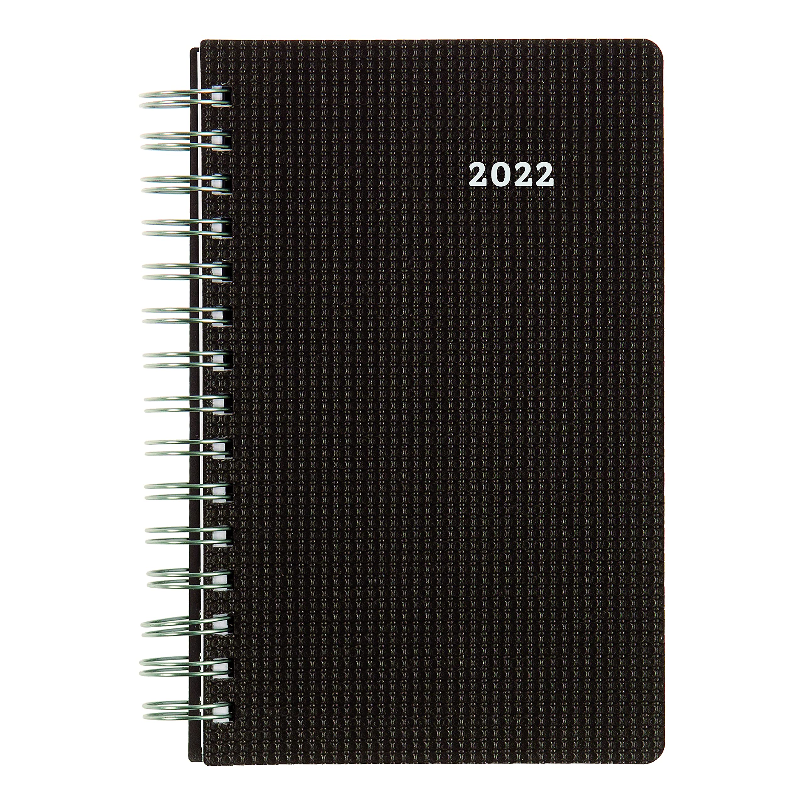 Brownline DuraFlex CB634V.BLK-22 - Agenda giornaliera/mensile 2022, 12 mesi, da gennaio a dicembre, rilegatura a doppio filo, 20,3 x 12,7 cm, colore: nero