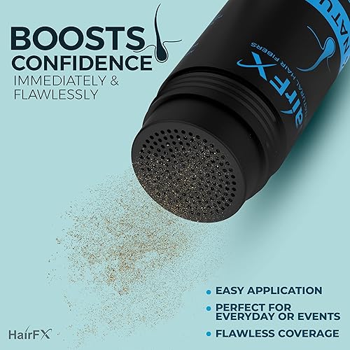 Miniatura 6 de HairFX Fibras capilares para el cabello fino (marrón oscuro), indetectables y naturales, botella gigante de 0.11 onzas, engrosador de cabello +