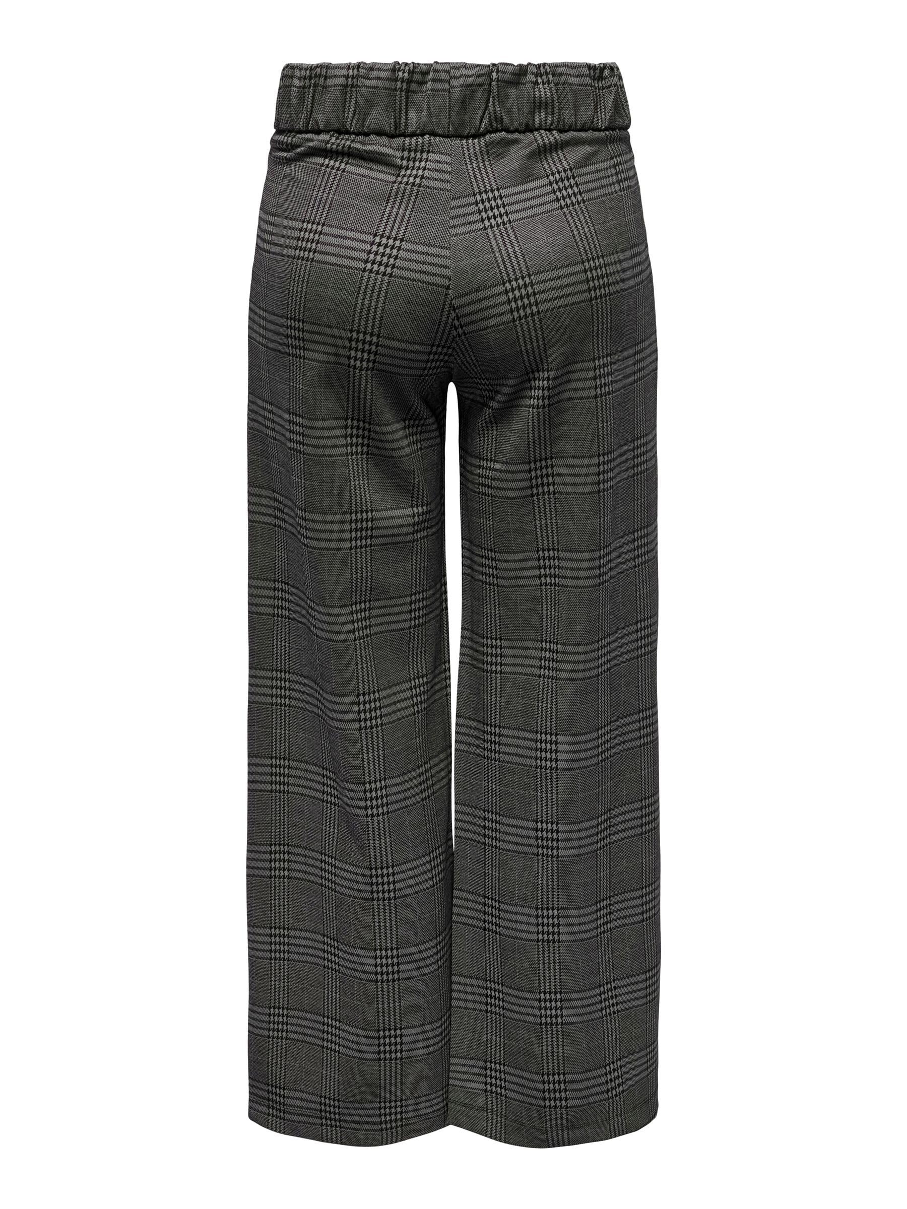 JDY Damen Karierte Stoffhose Elastisch Weite Marlene Pants Elegante Palazzo Culotte
