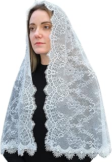 Catholic Church Mantilla Veil: Long Vintage Christian Latin Mass Head Covering Spanish Lace Chapel Veils for Women