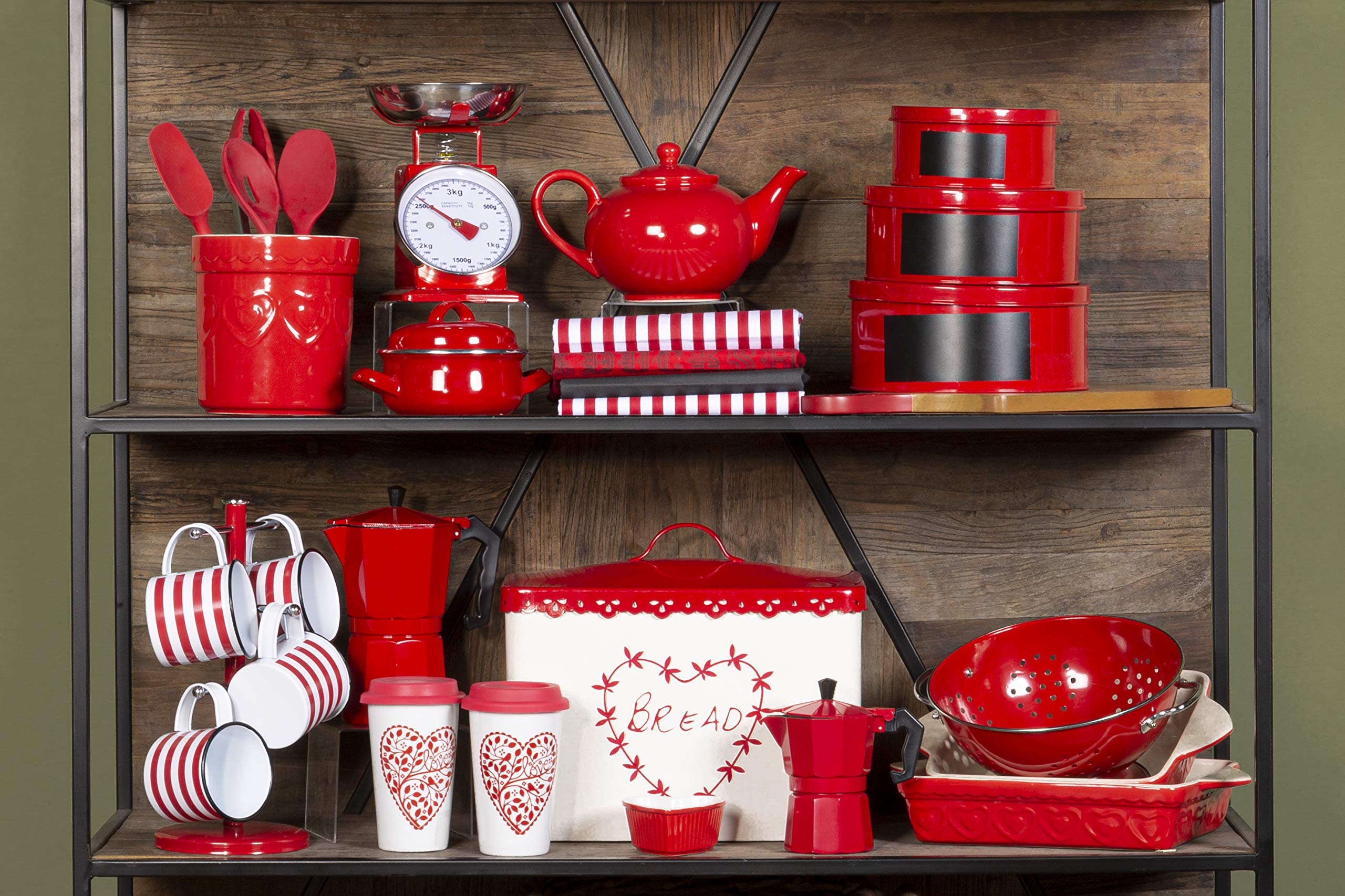 Premier Housewares Bilancia da Cucina in Acciaio Inossidabile 3 kg Rosso