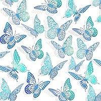 Vista 30 de SAOROPEB Decoración de pared de mariposa 3D, 72 piezas, 3 estilos, 3 tamaños, adhesivo metálico extraíble para pared, calcomanías murales