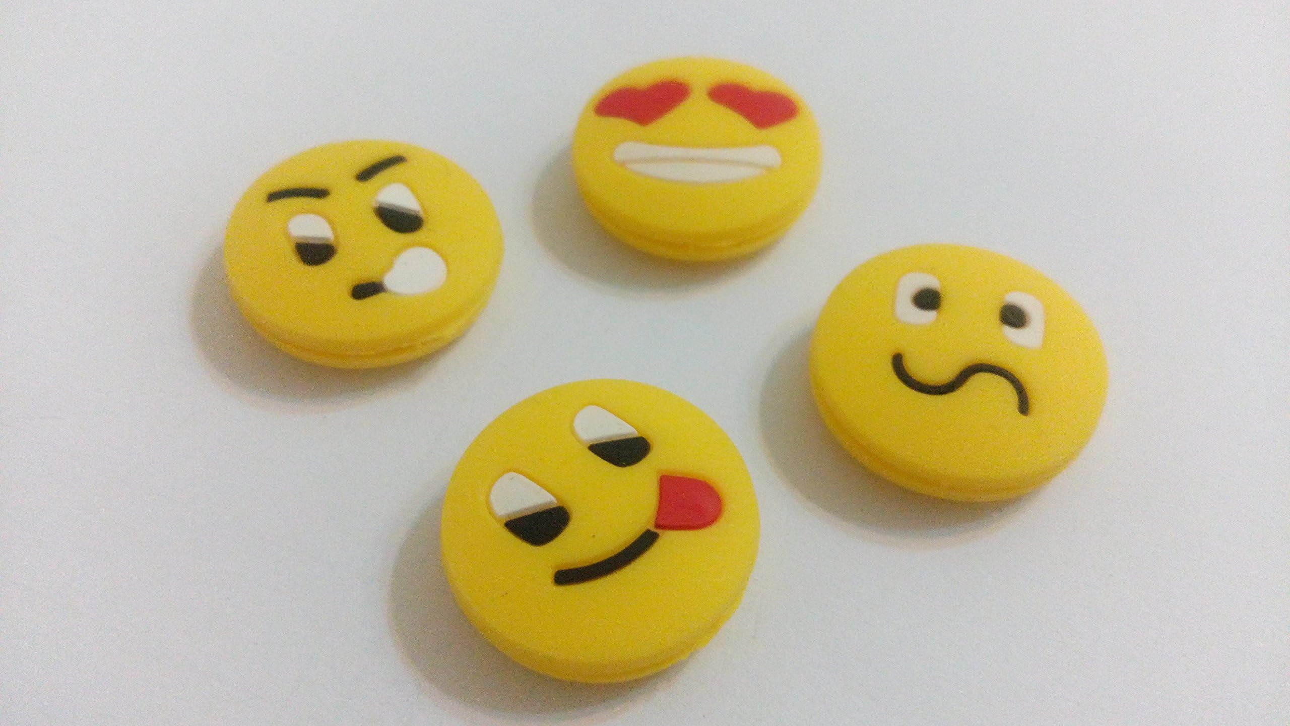 Silicone Vibration Dampeners for Tennis Squash Racket Pack of 4 (Smile Face) (Smile1)