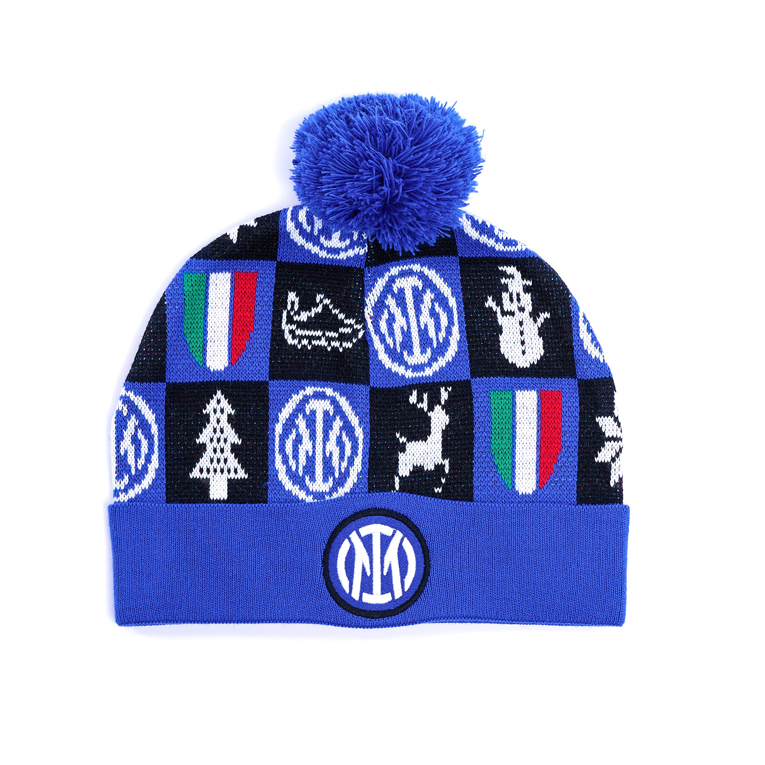 F.C. Inter Unisex Inter Xmas Beanie 2021 Mütze, blau, Einheitsgröße