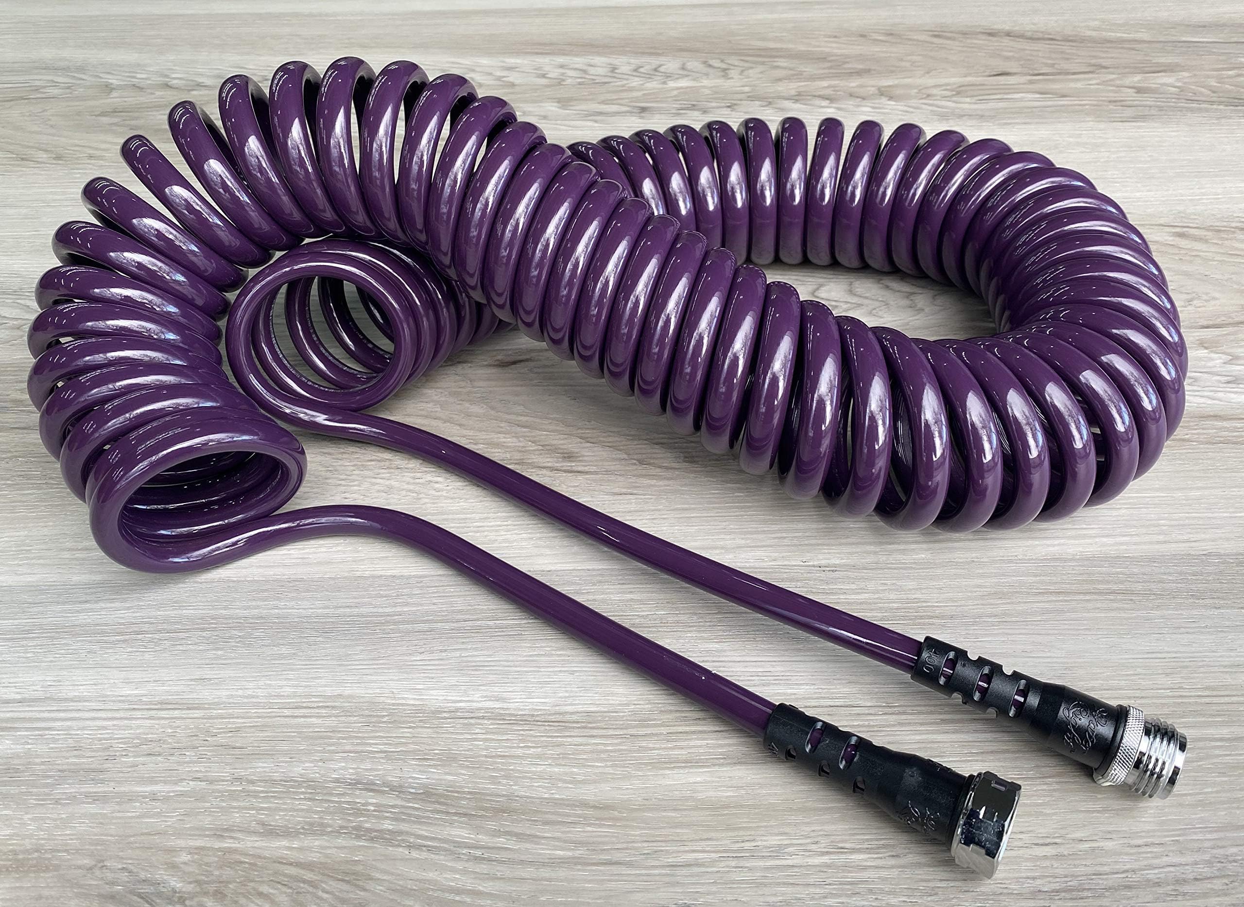 Water Right Polyurethane Coil Hose | 25 Foot | Made in USA | Self-Storing | 3/8” Inner Diameter | Drinking Water Safe | Lead, BPA & Phthalate-Free | Eggplant | 300 PSI Burst Pressure