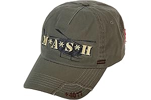 Adult Unisex MASH TV Show Medi-Vac Logo Olive Green Adjustable Baseball Hat
