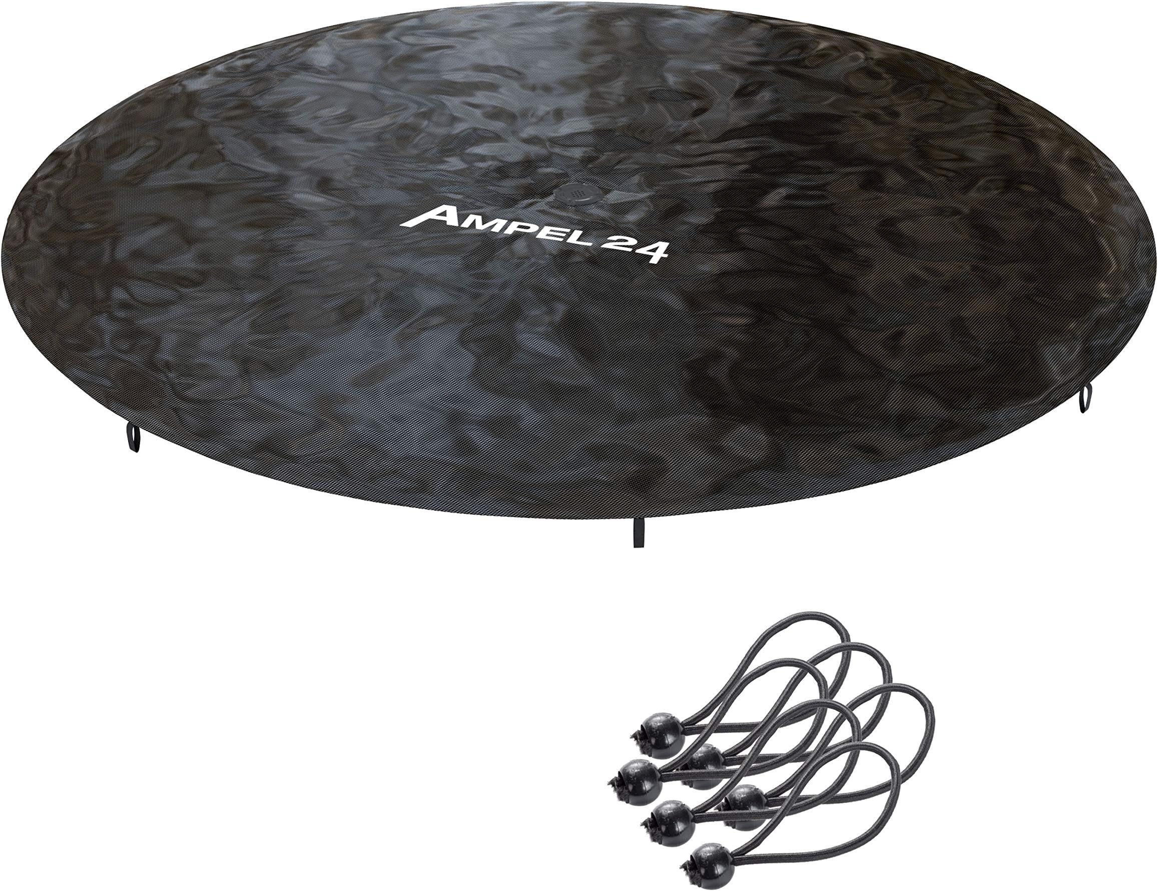 Ampel 24, Trampoline rain cover, weather-resistant cover for 8ft garden trampolines, black