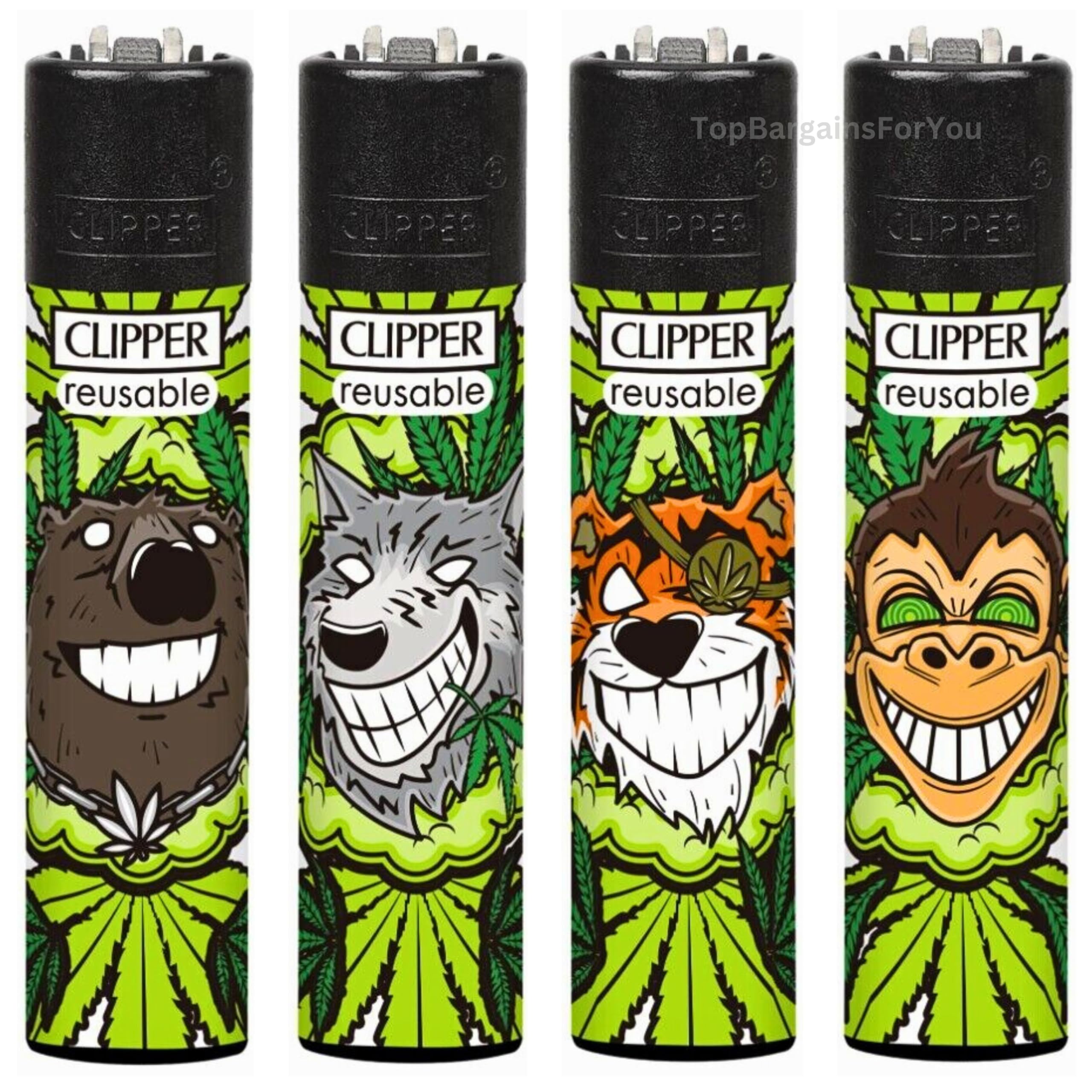 4 x Clipper Lighter Set Gas Refillable Windproof Lighters Standarad Size Replaceable Flint Rare Limited Edition (Planet Flowers 1) — view 34