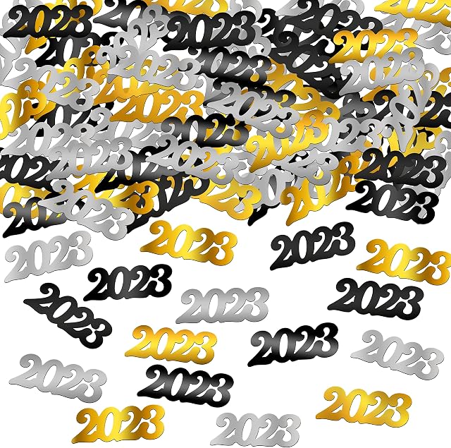 KatchOn, Graduation Decorations Class of 2023 Confetti - 1.8 Ounce, 2023 Confetti for Table | 2023 Confetti for Graduation Party Decorations 2023 Black and Gold | 2023 Table Confetti, Prom Decorations