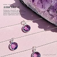 Vista 64 de Round Pendant Necklace, Natural Gemstones, Labradorite, Rainbow Moonstone, Crystal, Rose Quartz, Amethyst, Citrine, Sterling Silver, Handmade