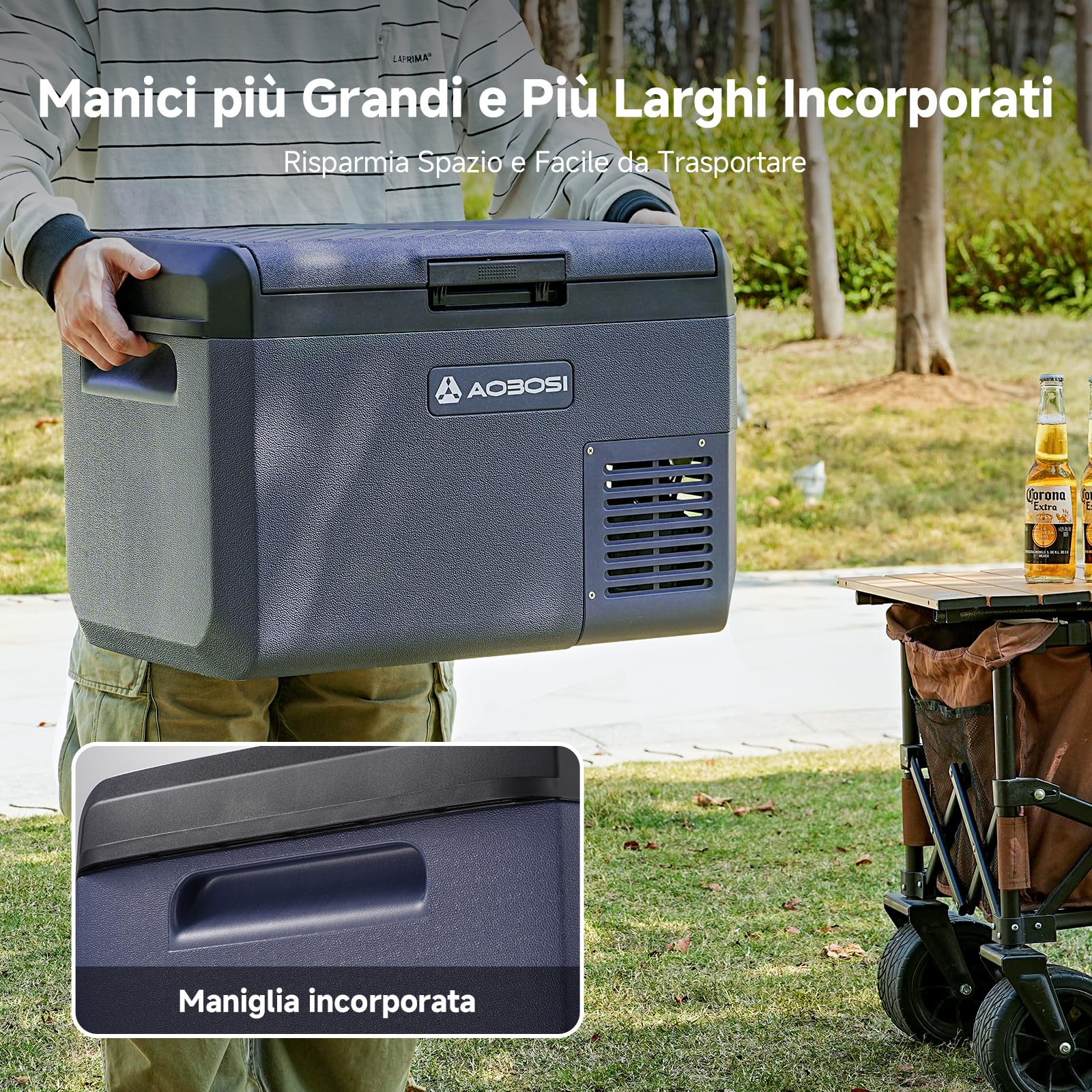 AAOBOSI Frigo Portatile 25L 12V/220V IPX4 Impermeabile -20°C a 20°C