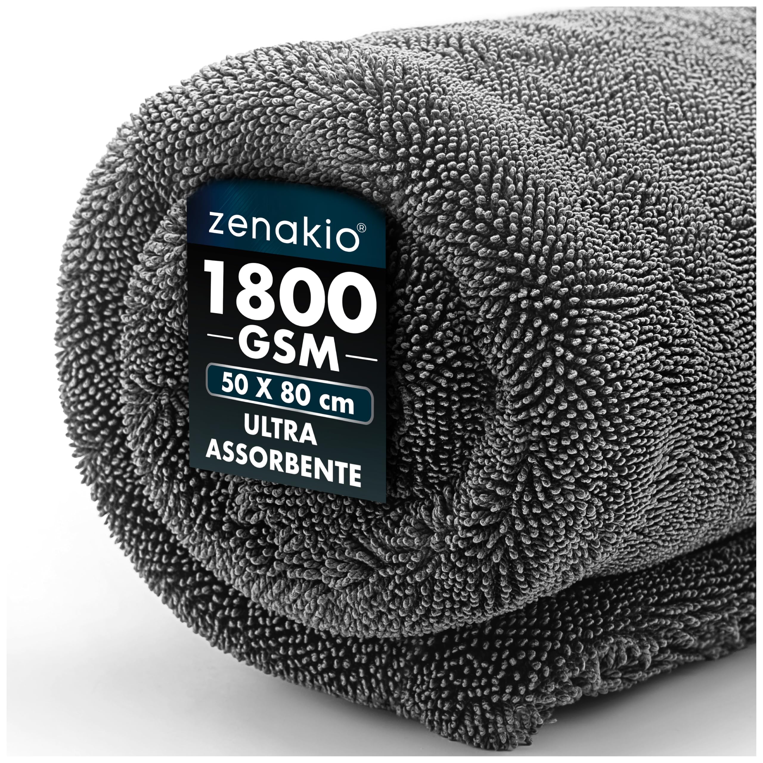 Panno Microfibra Auto XXL - 50x80 cm - 1800 g/m² Panno in Microfibra Ultra Assorbente - Pulizia Auto & Detailing