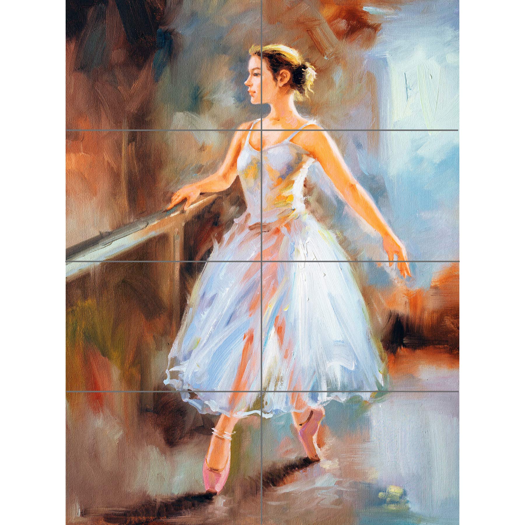 Artery8 Ballet Dancing Barre Painting XL Giant Panel Poster (8 Sections)