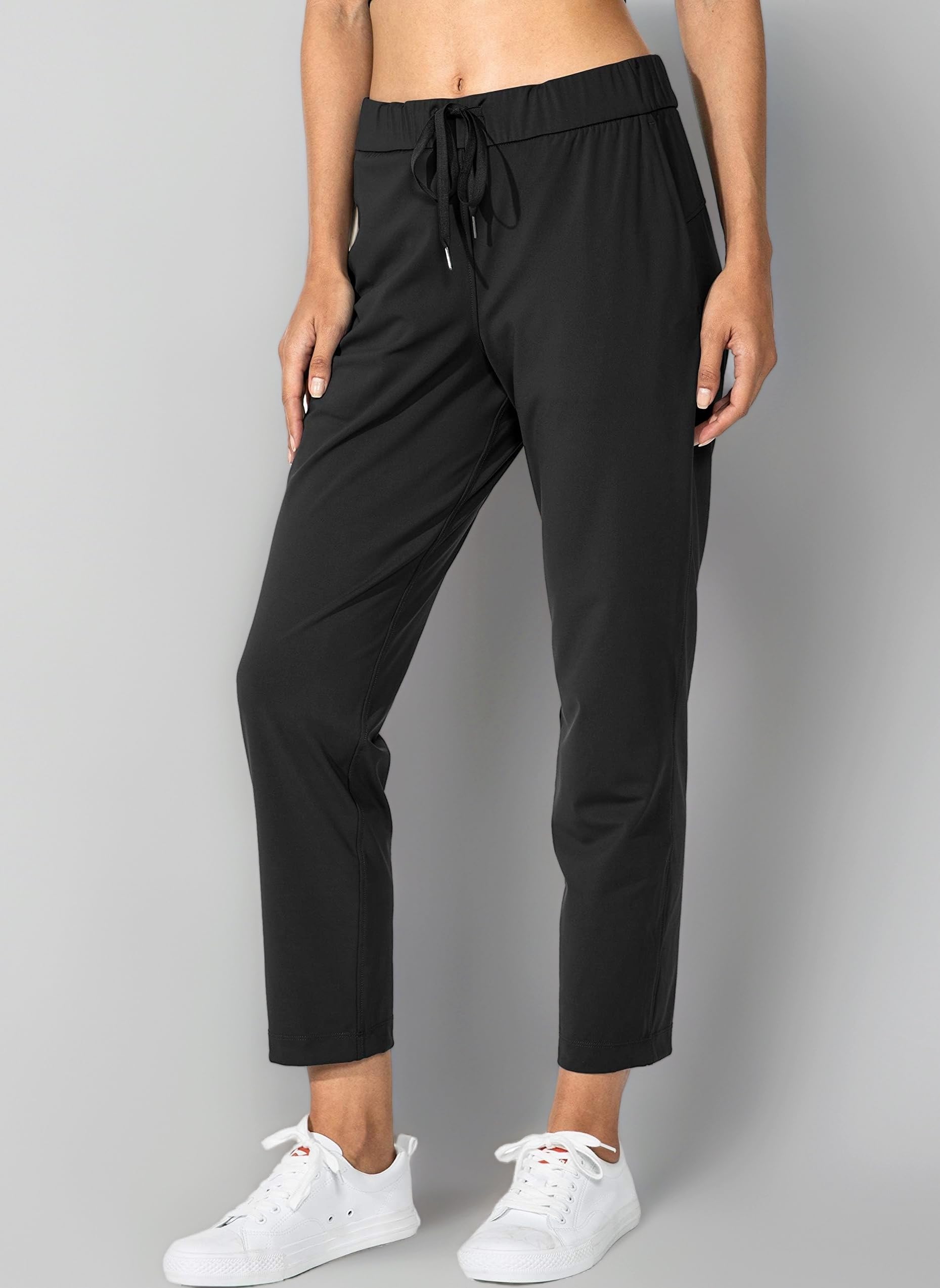 Women's Pants with Deep Pockets 7/8 Stretch Ankle Sweatpants for Golf, Athletic, Lounge, Travel, Work