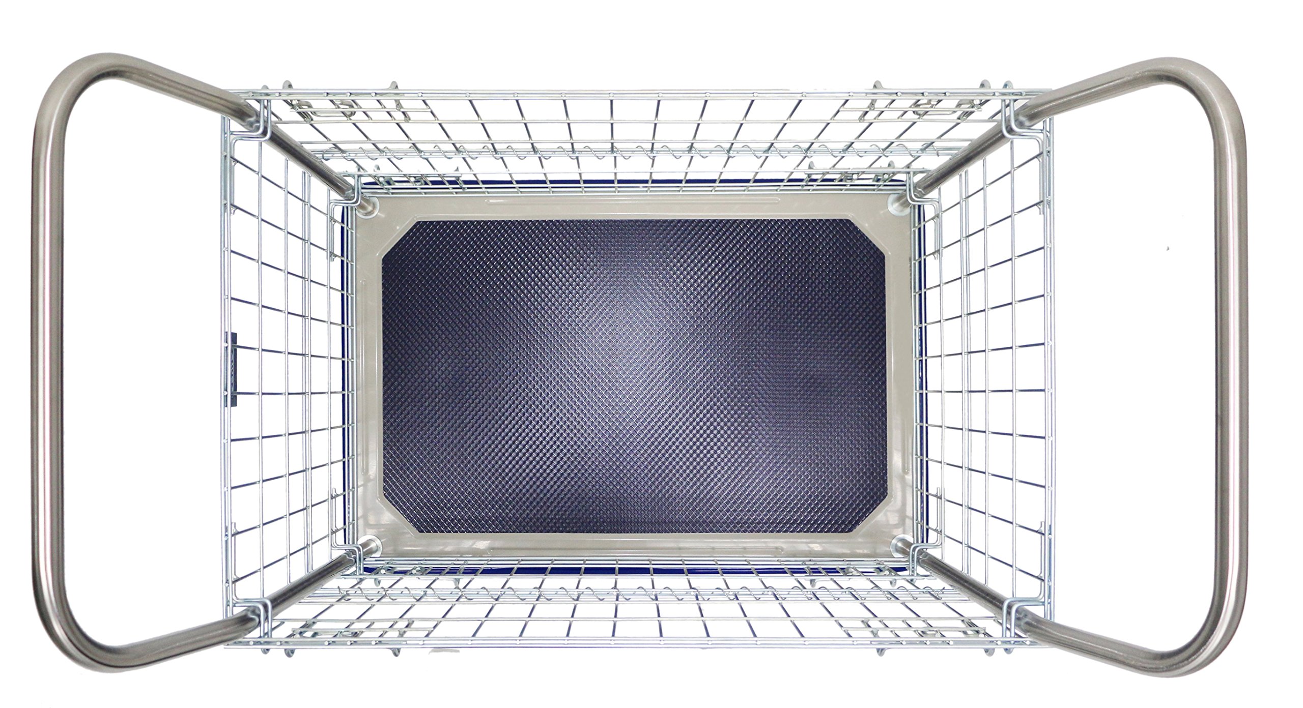 GW-213 Chariot de stockage grillagé à plateforme, en acier inoxydable plaqué zinc, avec charge maximale de 370 kg, 96 x 61 x 100 cm (largeur x profondeur x hauteur), Bleu
