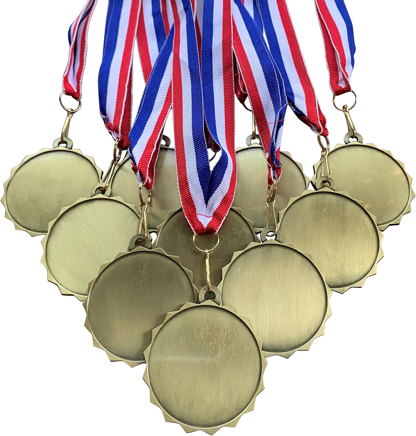 Express Medals Various 10 Pack Styles of Blank Award Medals with Neck Ribbons Trophy Award Prize Gift