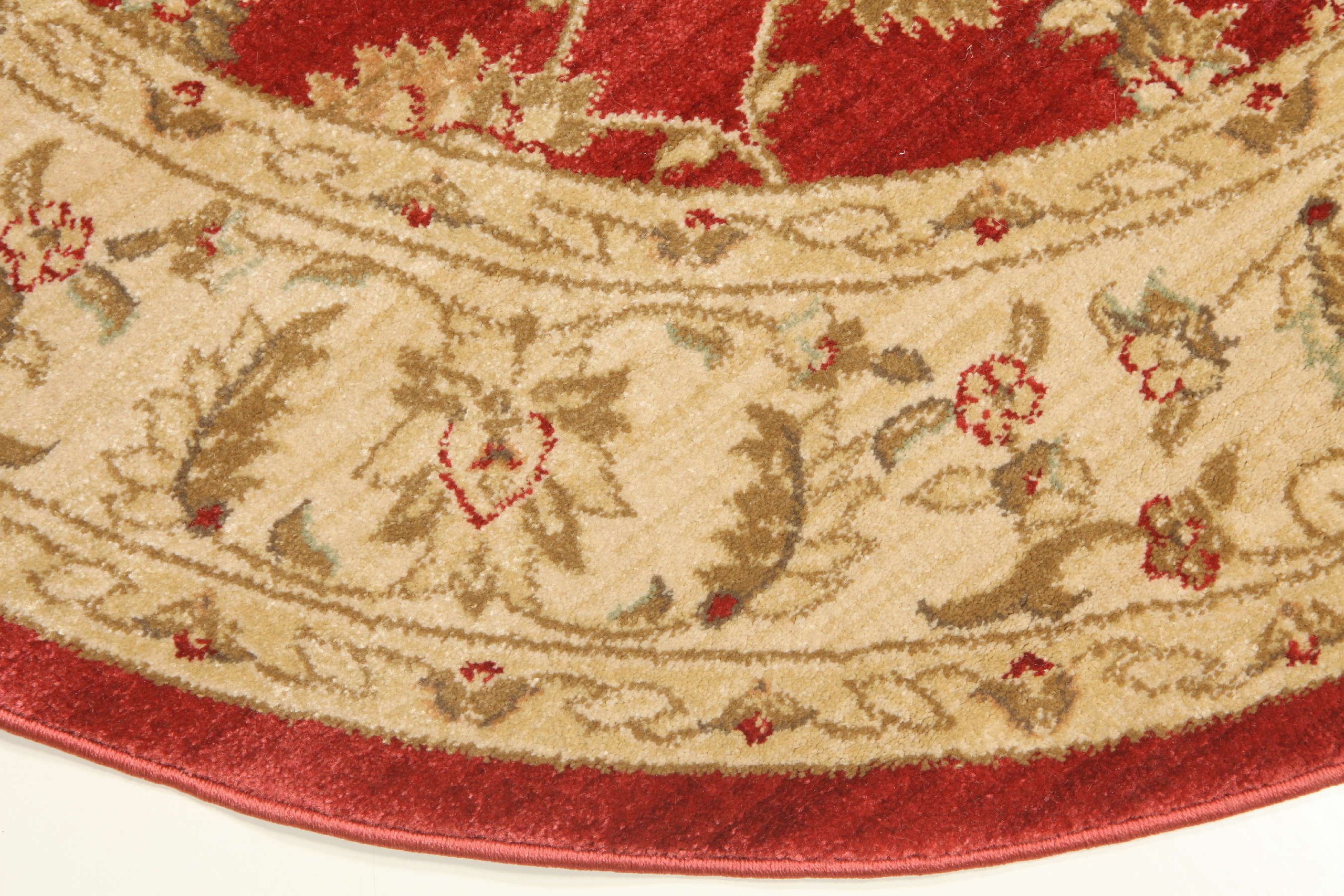 RugVista Ziegler Kaspin Teppich, Ø 150 cm, Rot | Orientalische, Rund, Niedriger Stapel, Nur chemische Reinigung, Oeko-Tex 100, Wohnzimmer, Esszimmer, Schlafzimmer, Küche