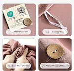 JELLYMONI 100% Washed Cotton Duvet Cover Queen – Soft, Breathable Linen-Look Bedding with Natural Wrinkle Texture, Button Closure, 3-Piece Set (Darker Rose, 90"x90")