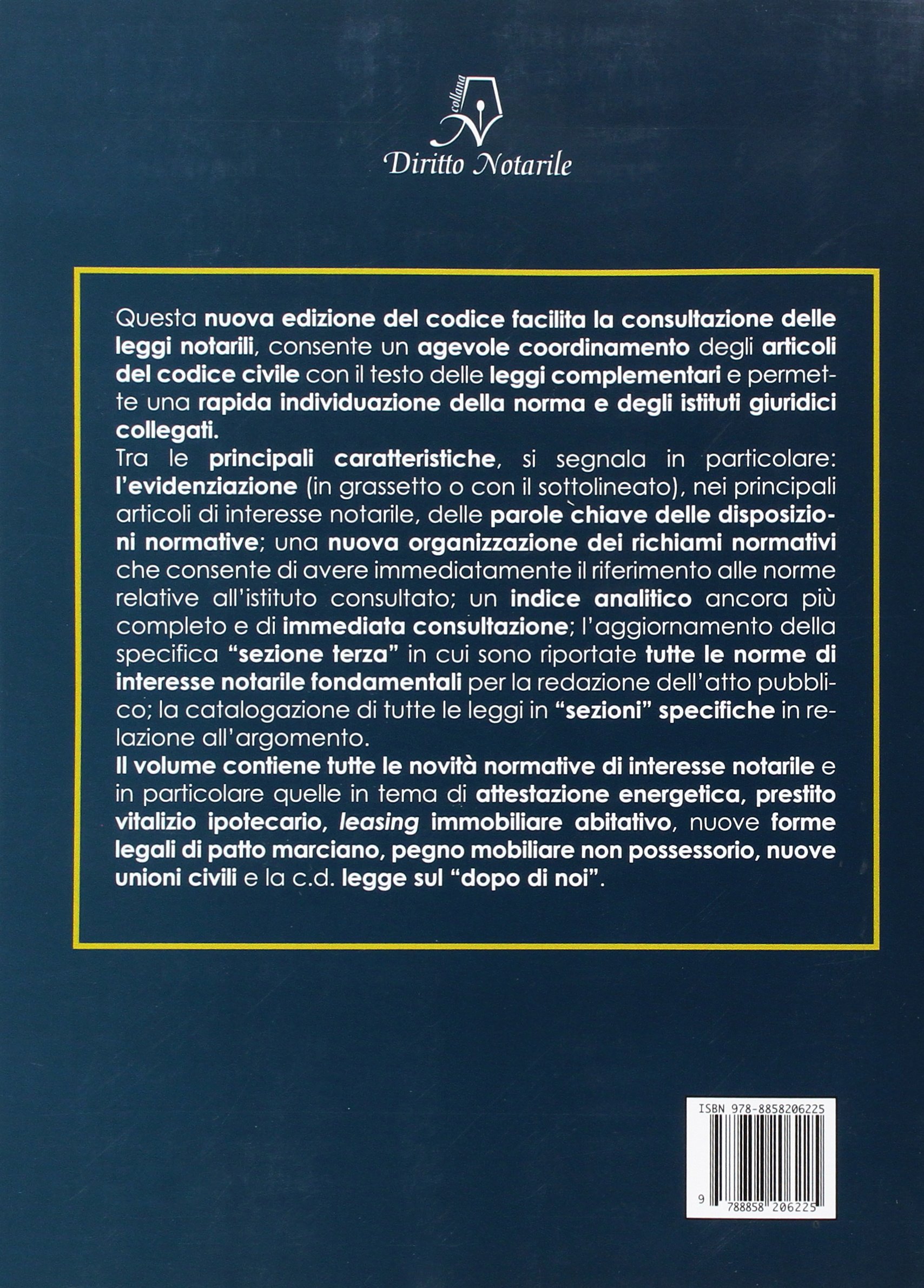 Codice civile, legislazione complementare e notarile