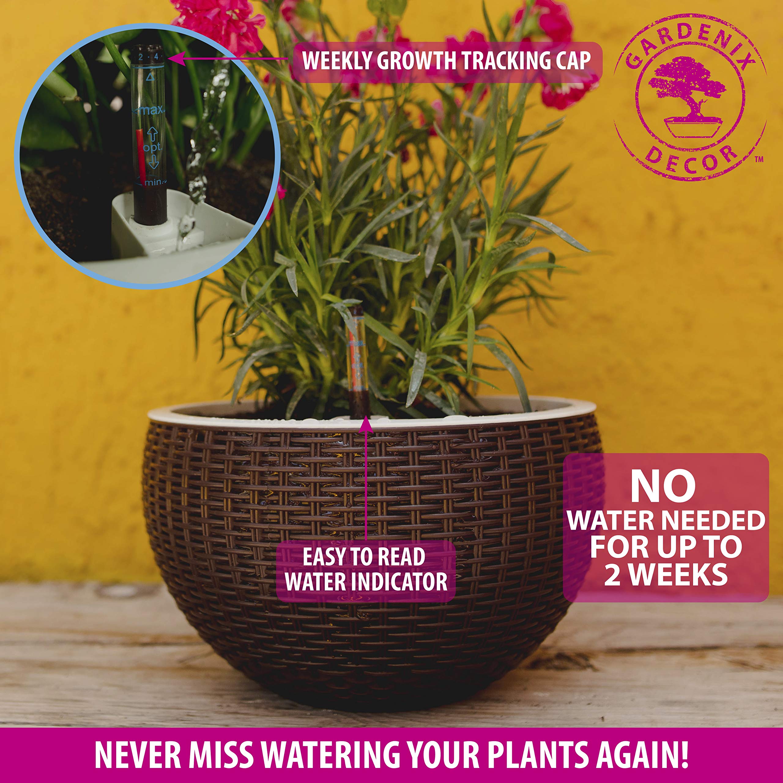 GARDENIX DECOR 11'' Self Watering Hanging planters for Indoor Plants