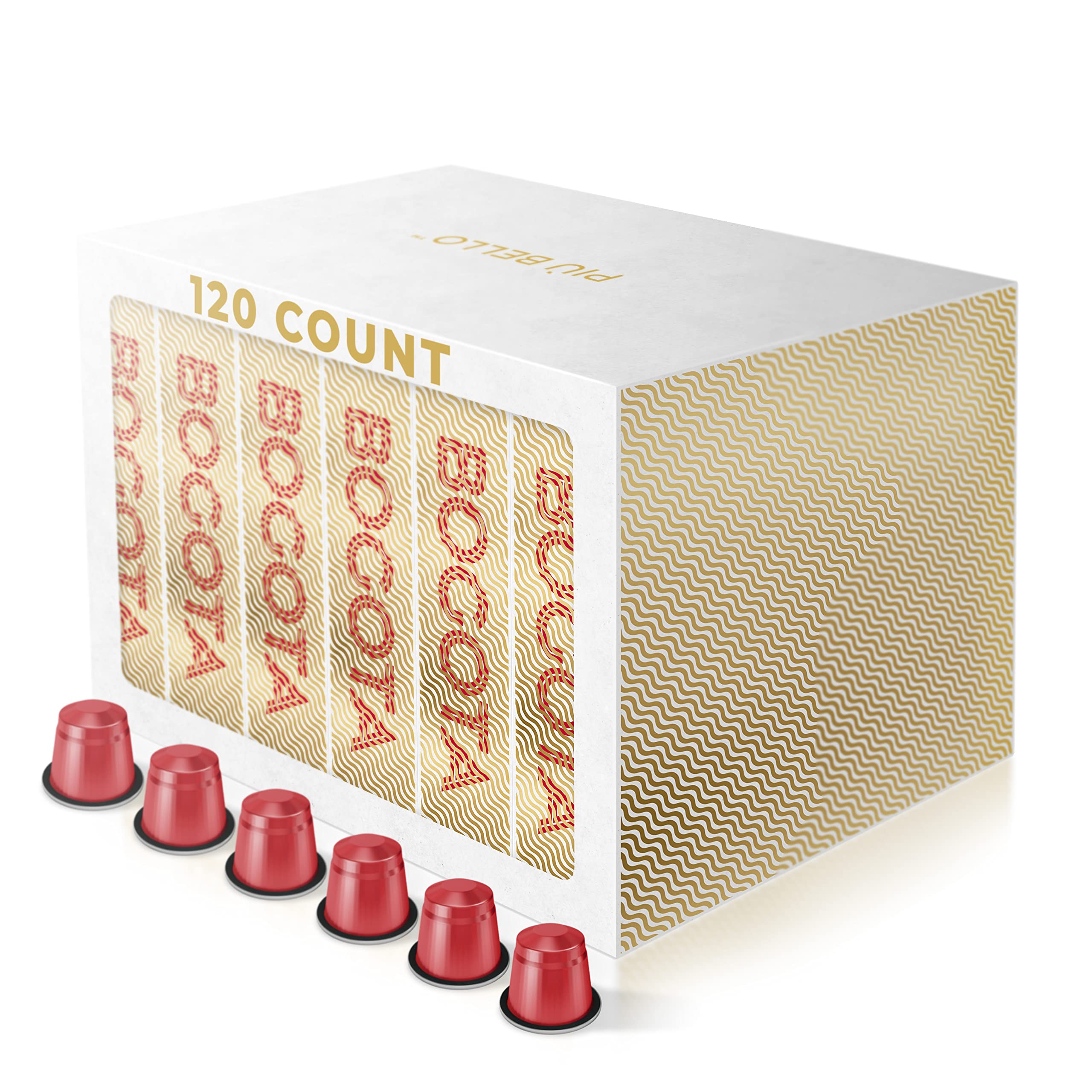 PIU BELLOBogota Flavor Coffee Pods for Nespresso Original Machine - Rich & Balanced Taste - Strong Italian Espresso Flavored - Kosher Certified (120 Count Single Flavor)