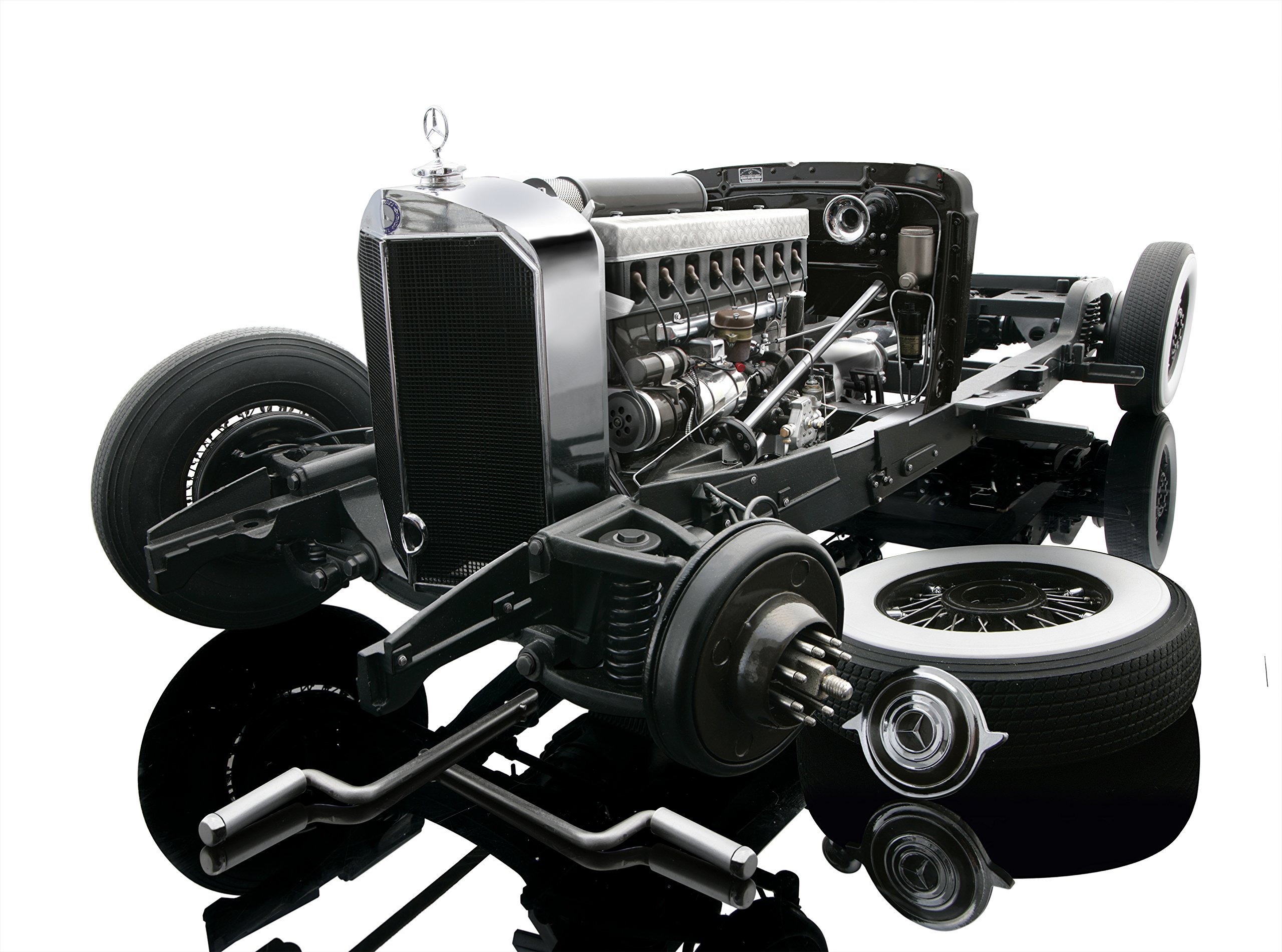 Bauer Exclusive Mercedes-Benz 500 K Spezial Roadster 1934: Originalgetreues, limitiertes Modellauto 1:12, Türen und Motorhaube beweglich, dunkelbraun (S018H)