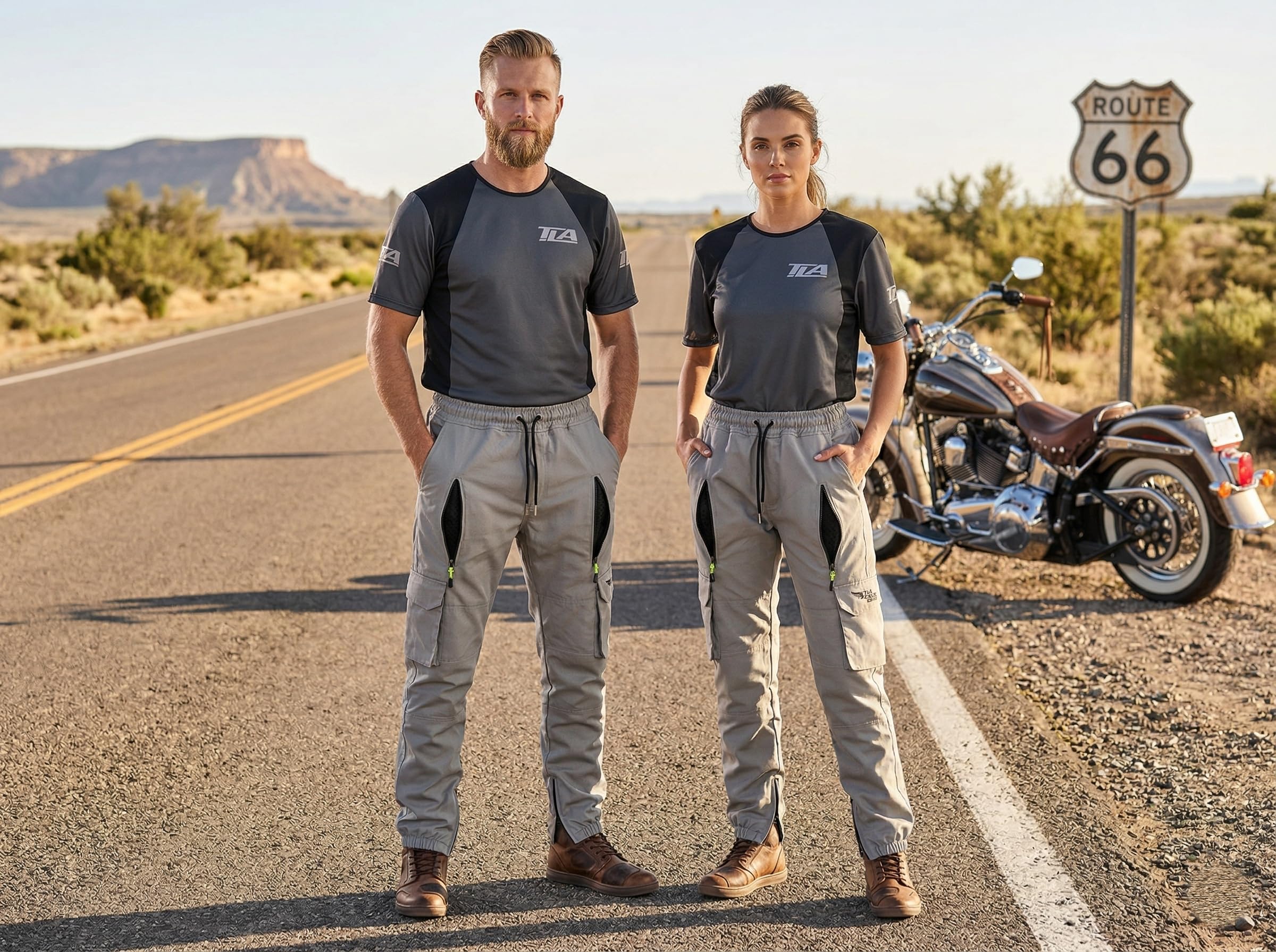 TLA Racer Pantaloni Moto, Protezioni CE, Rinforzi in Aramide. Taglie sino 6XL Uomo, Donna. Ampio Elastico in Vita, Coulisse con Lacci, Varie Tasche e Prese d’Aria. Pantaloni Moto, Scooter