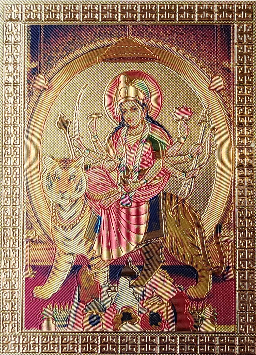 Purpledip Metal Foil Magnet Set: Durga & Kali (12222)