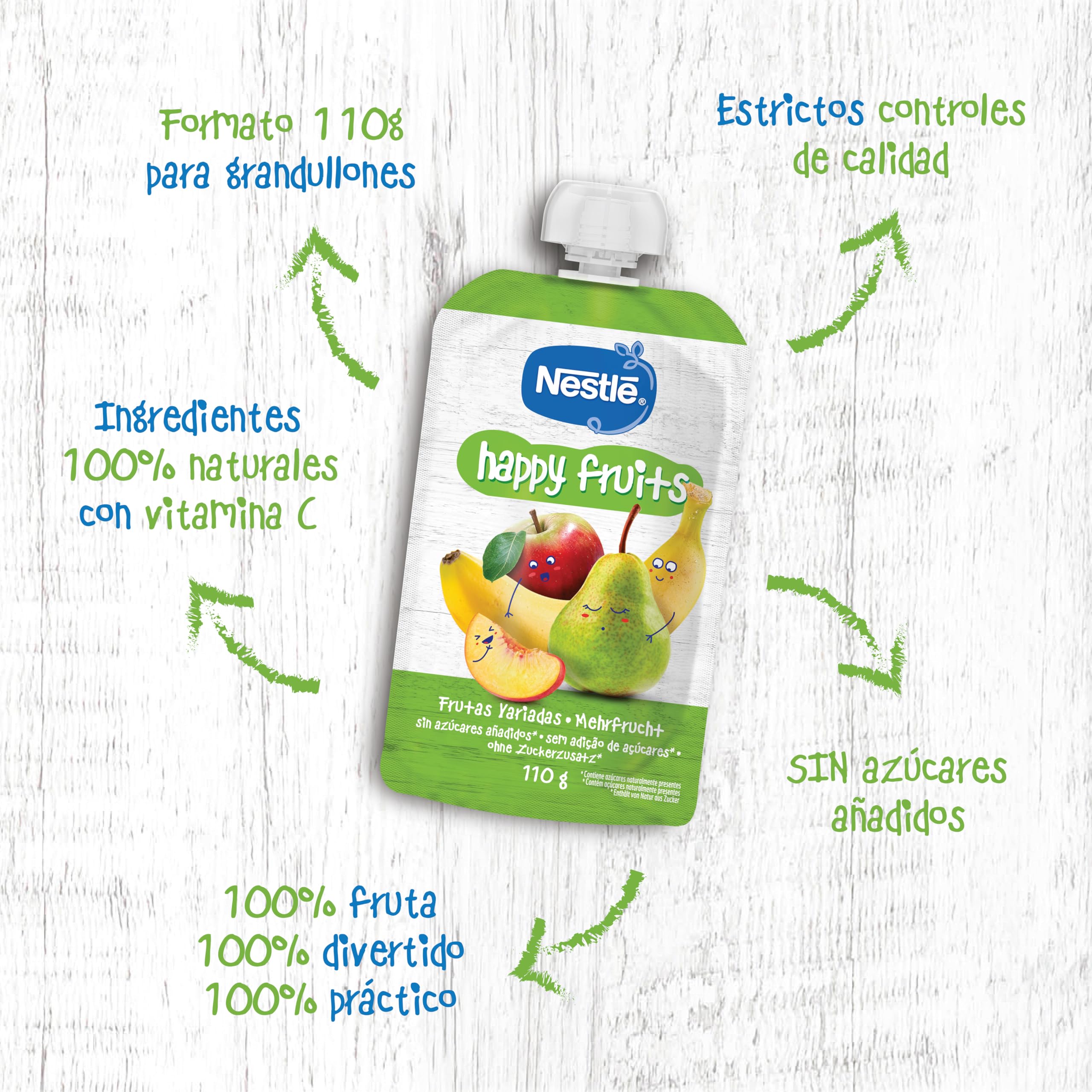 NESTLÉ Pure Happy Fruits 110g Pack de 8